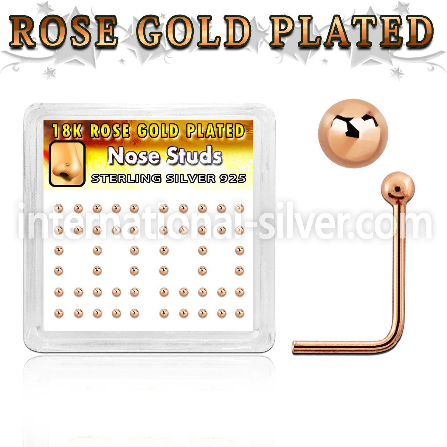 nsxrsb l shape nose studs silver 925 nose