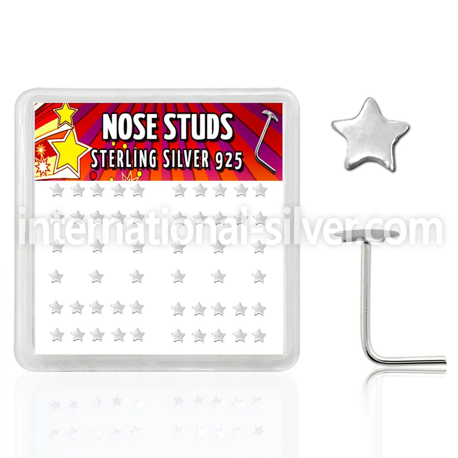 nsxsa l shape nose studs silver 925 nose