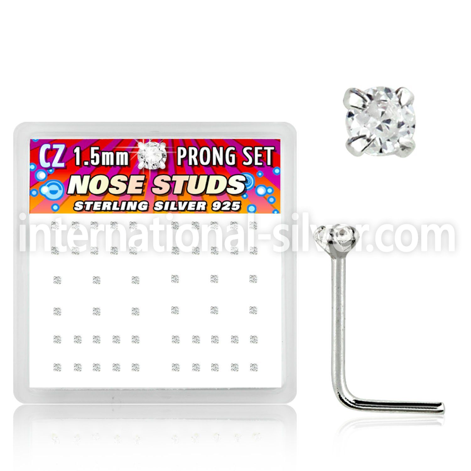 nszbc l shape nose studs silver 925 nose