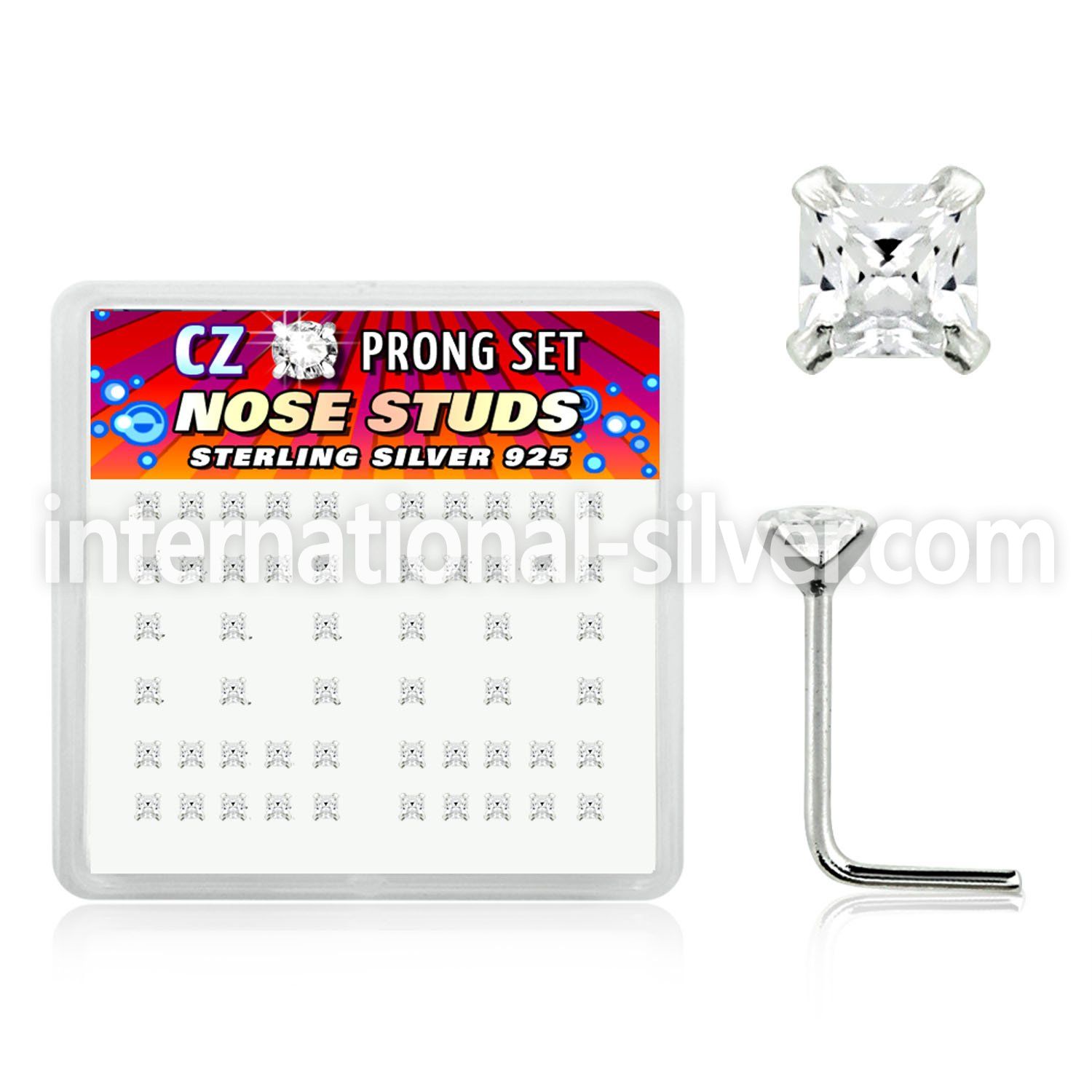 nszbqc l shape nose studs silver 925 nose