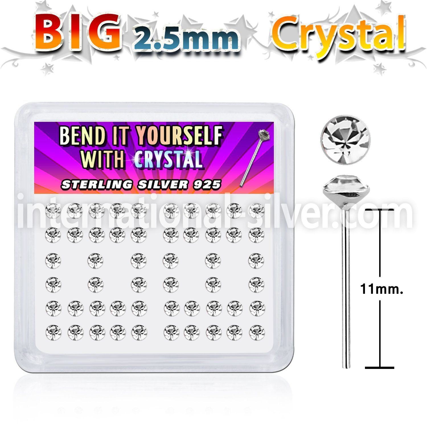 ny19cx bend it to fit nose studs silver 925 nose