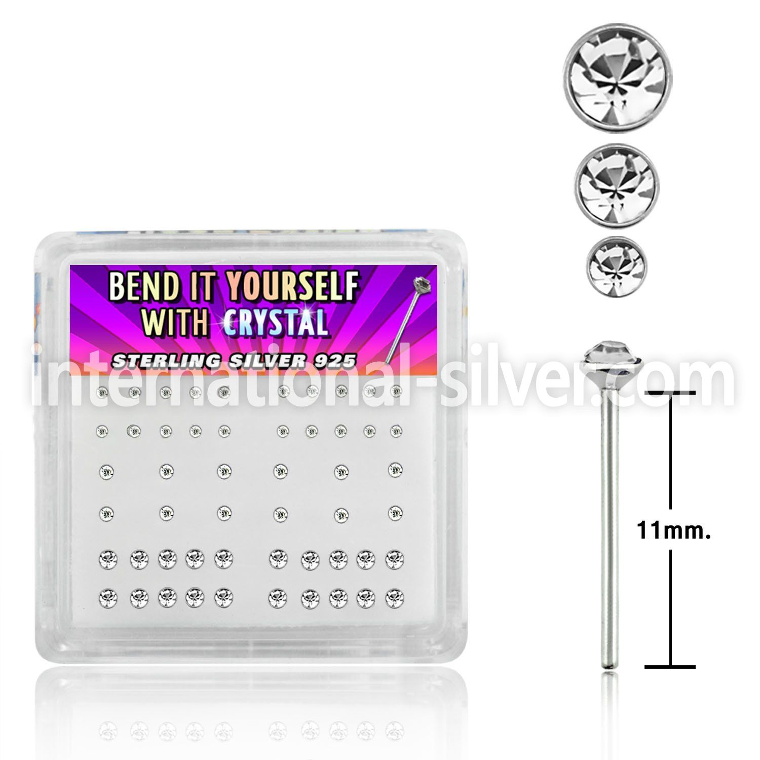 nybxmc bend it to fit nose studs silver 925 nose