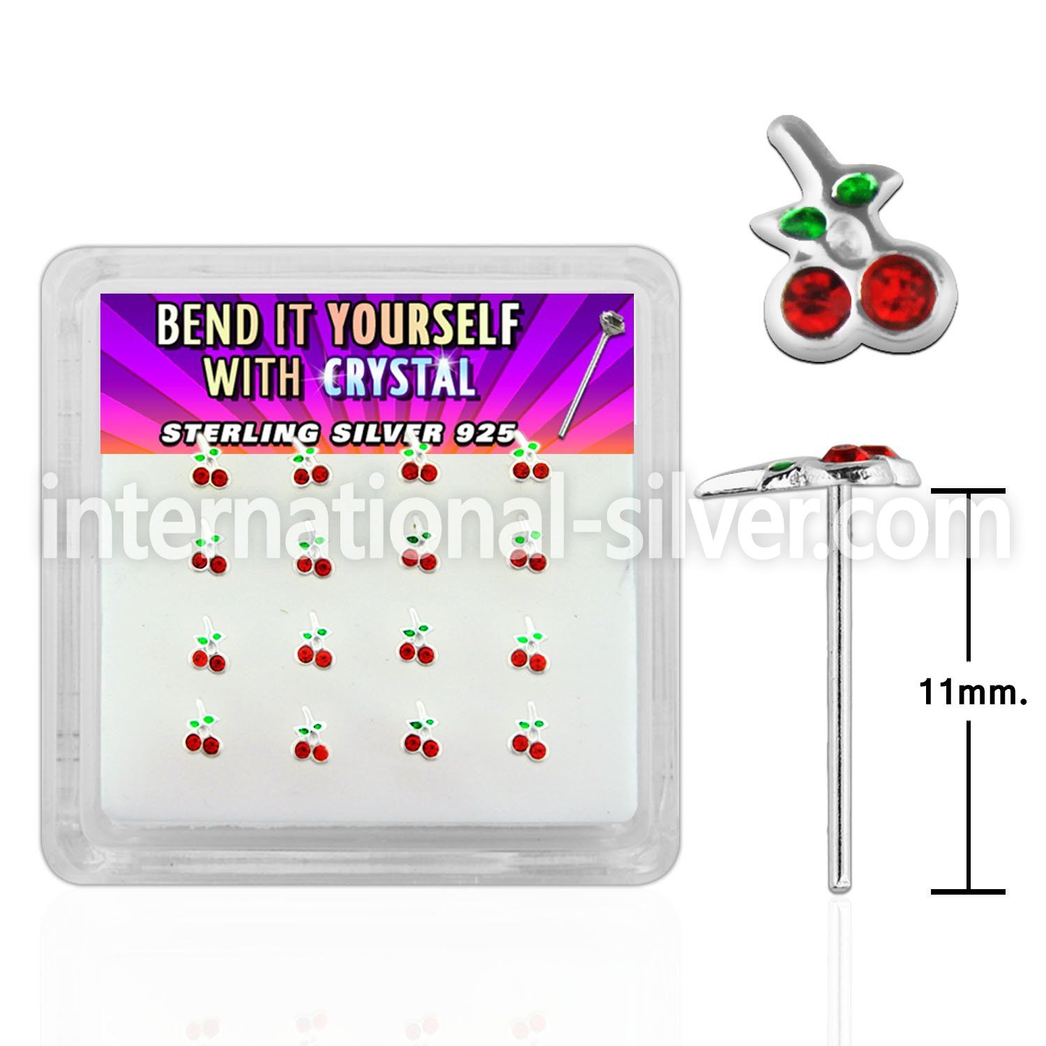 nych16 bend it to fit nose studs silver 925 nose