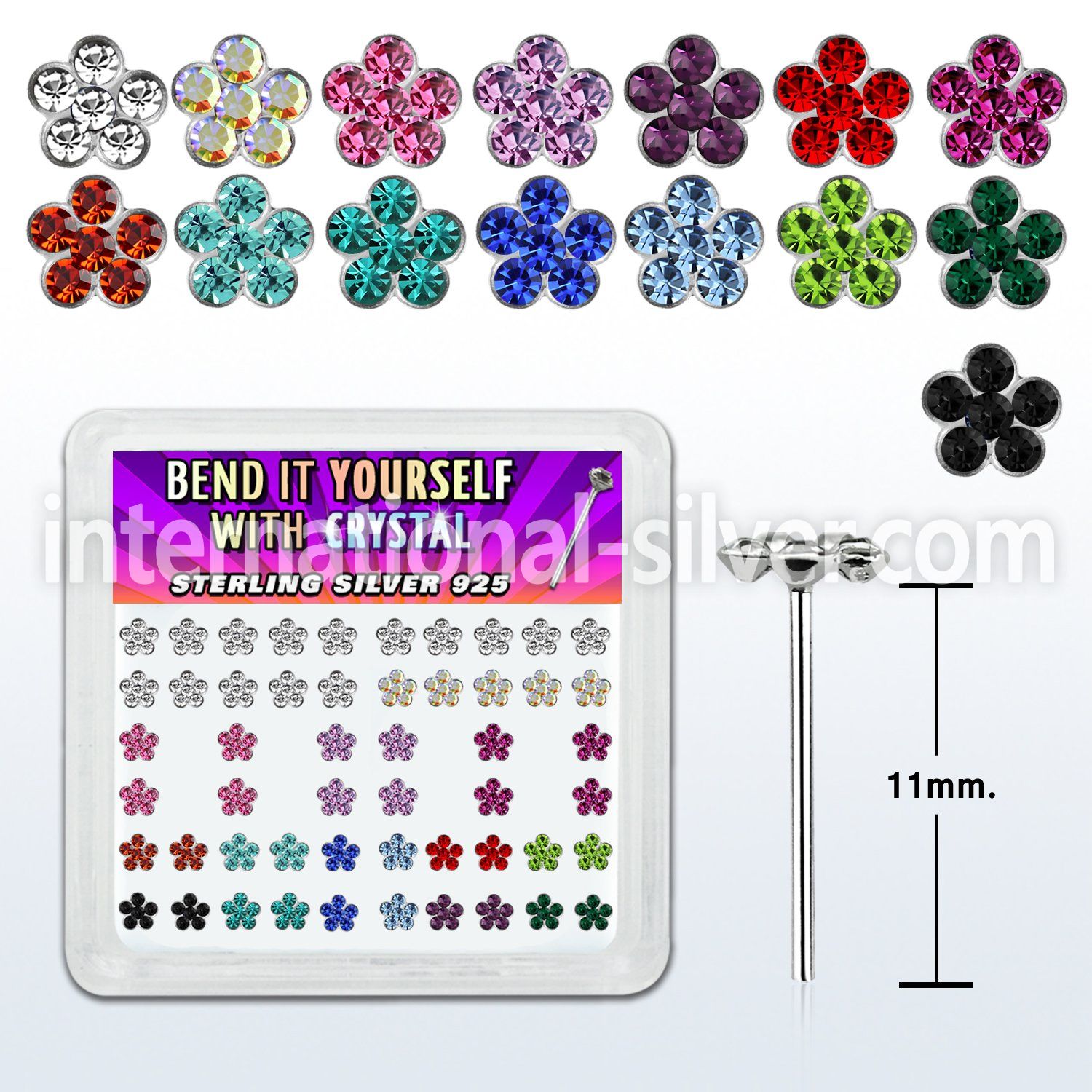 nyflbxs bend it to fit nose studs silver 925 nose