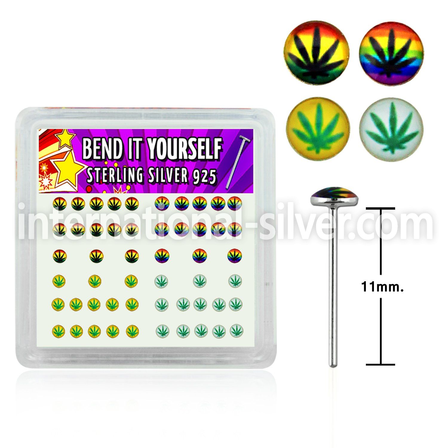 nylgx1 bend it to fit nose studs silver 925 nose