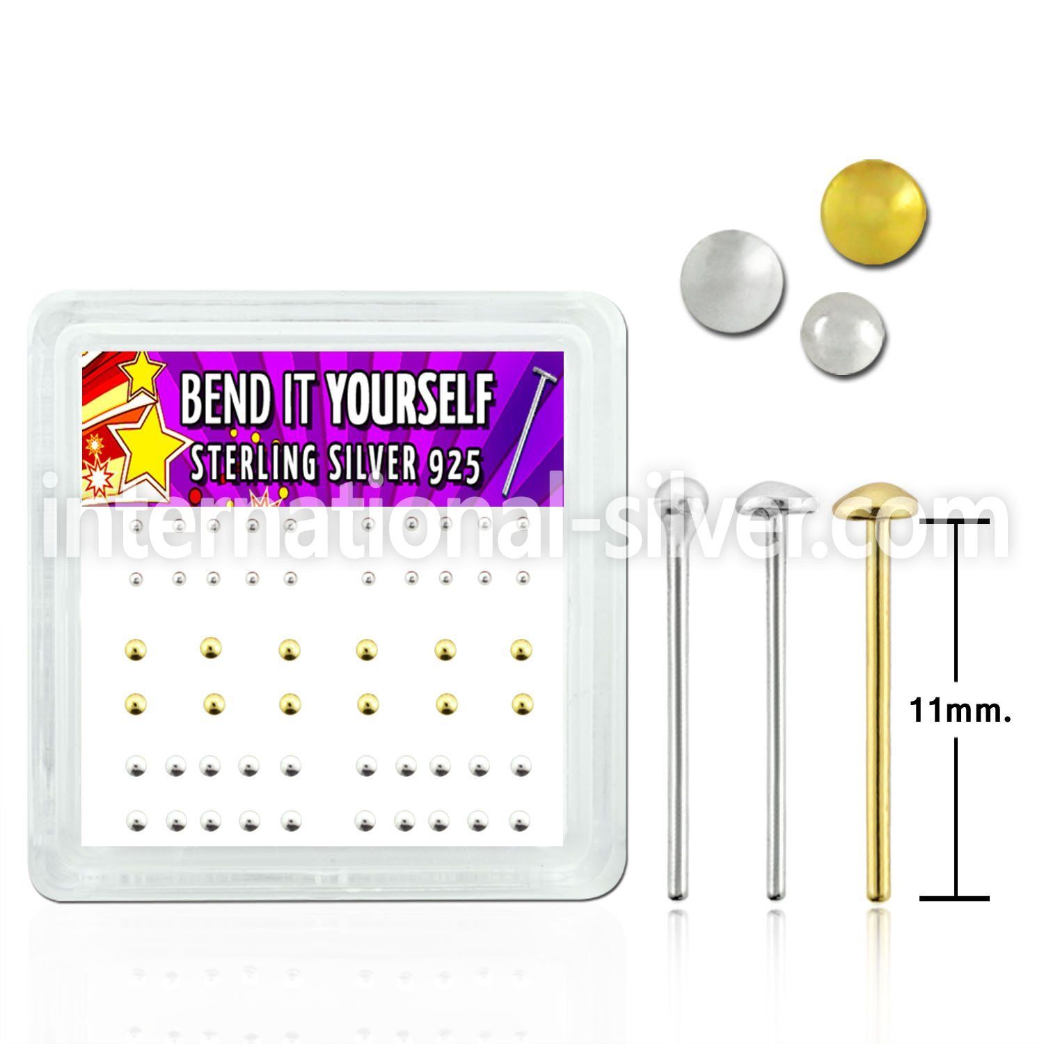 nymx1 bend it to fit nose studs silver 925 nose