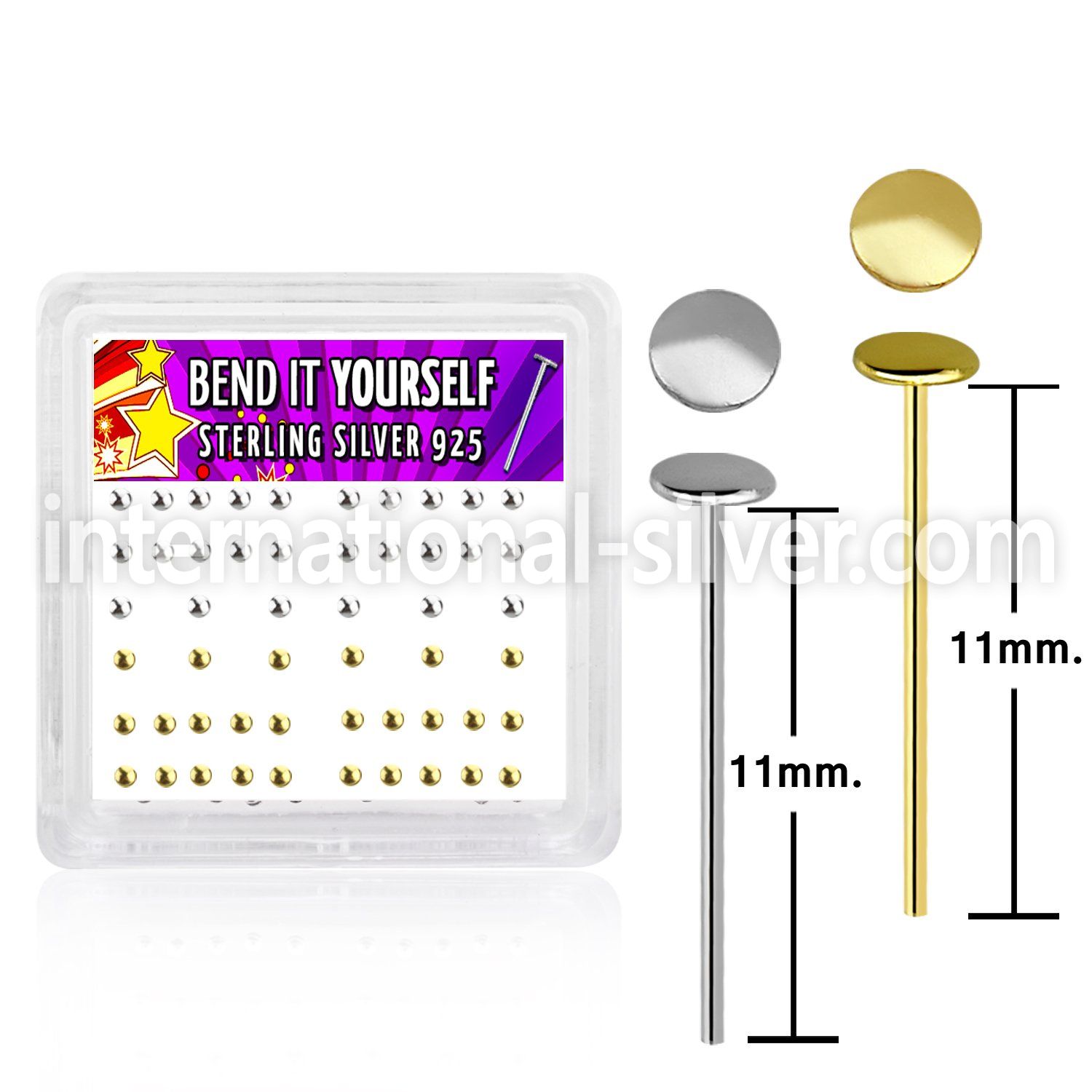 nymx4 bend it to fit nose studs silver 925 nose