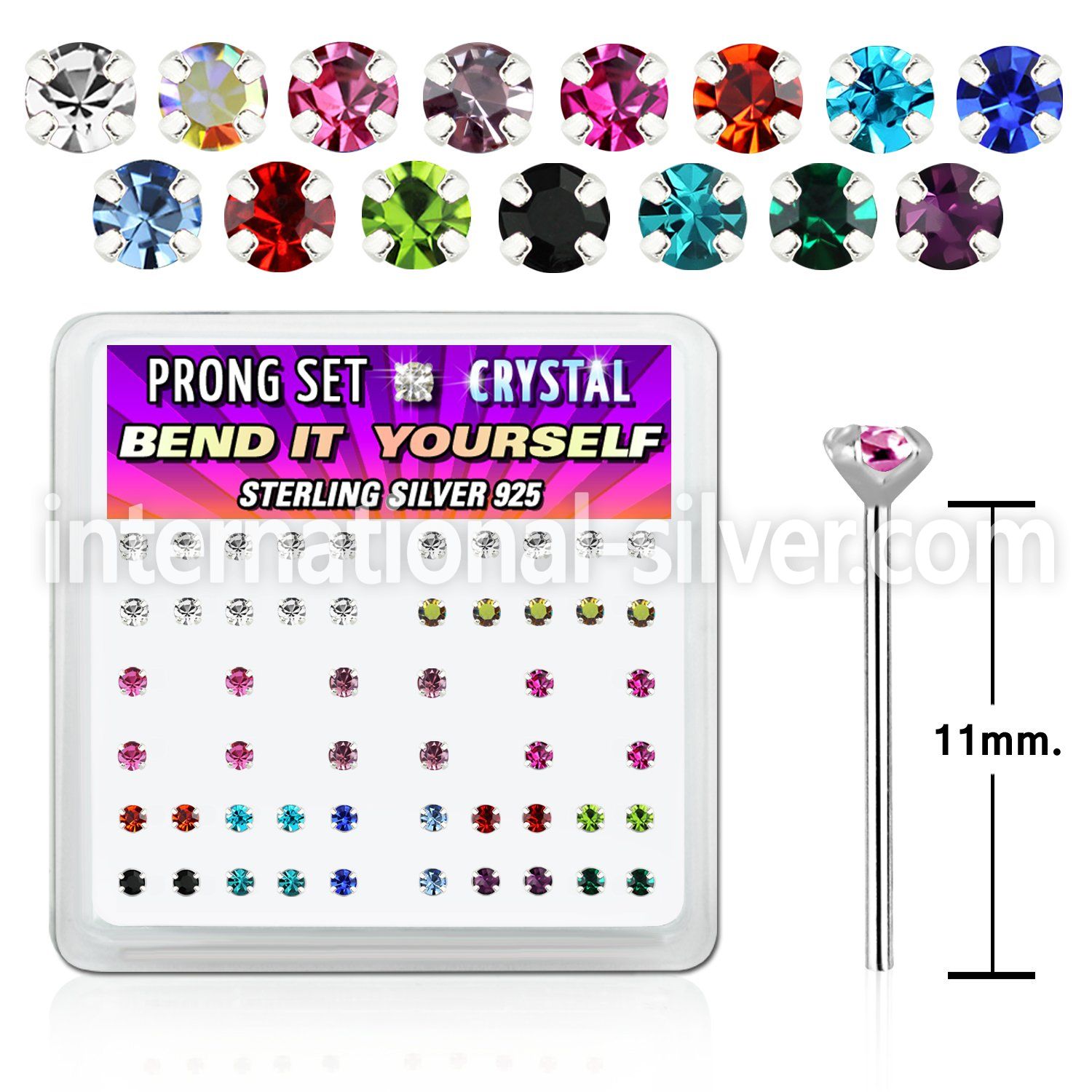 nyp14mx bend it to fit nose studs silver 925 nose