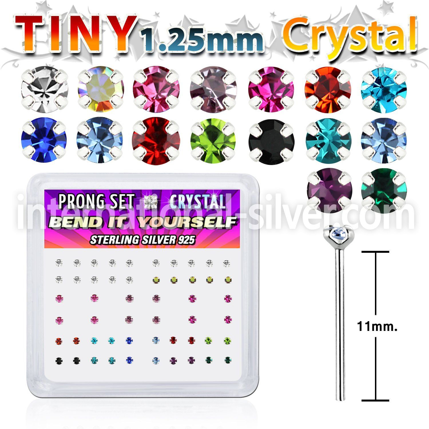 nyp6mx bend it to fit nose studs silver 925 nose