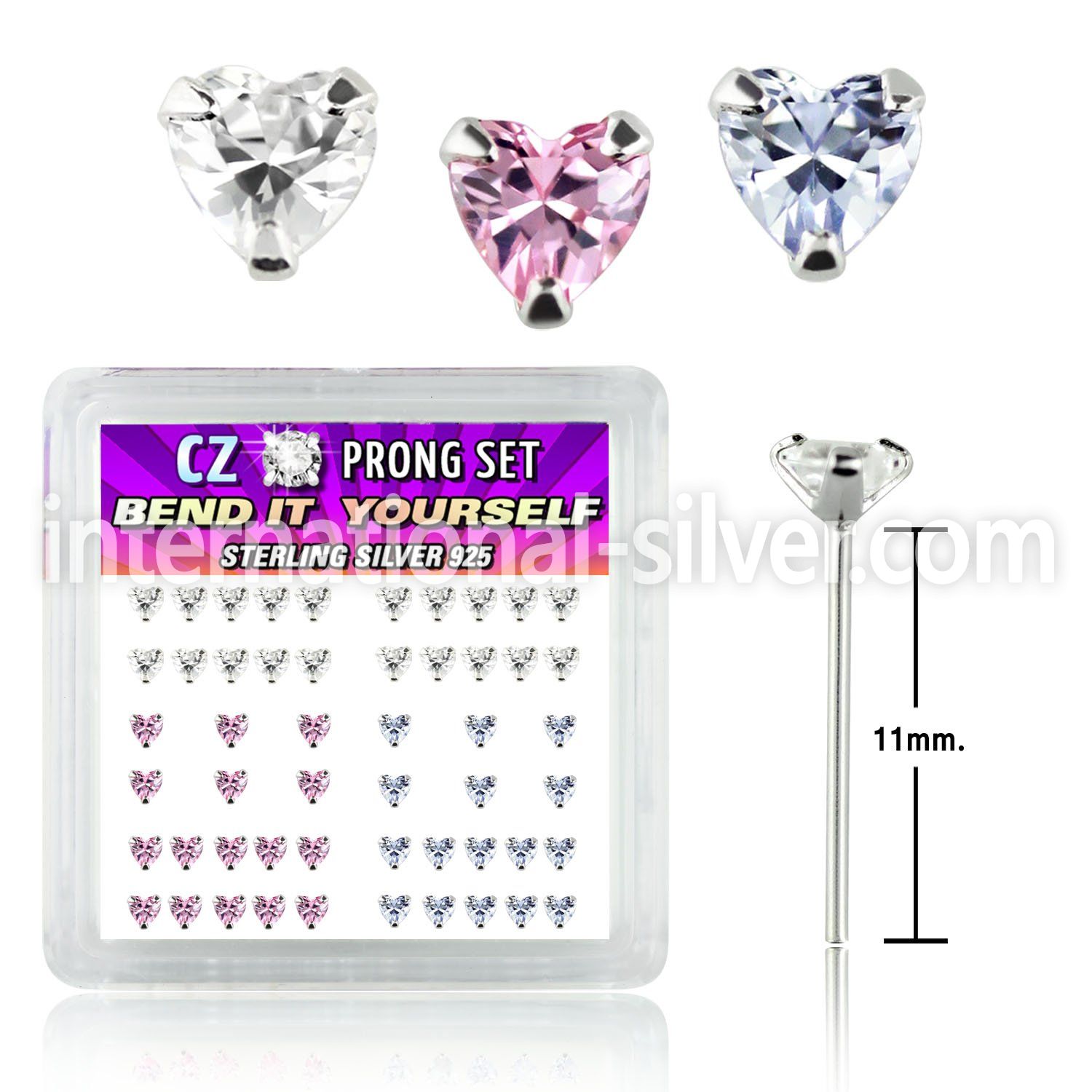 nyzbhm bend it to fit nose studs silver 925 nose