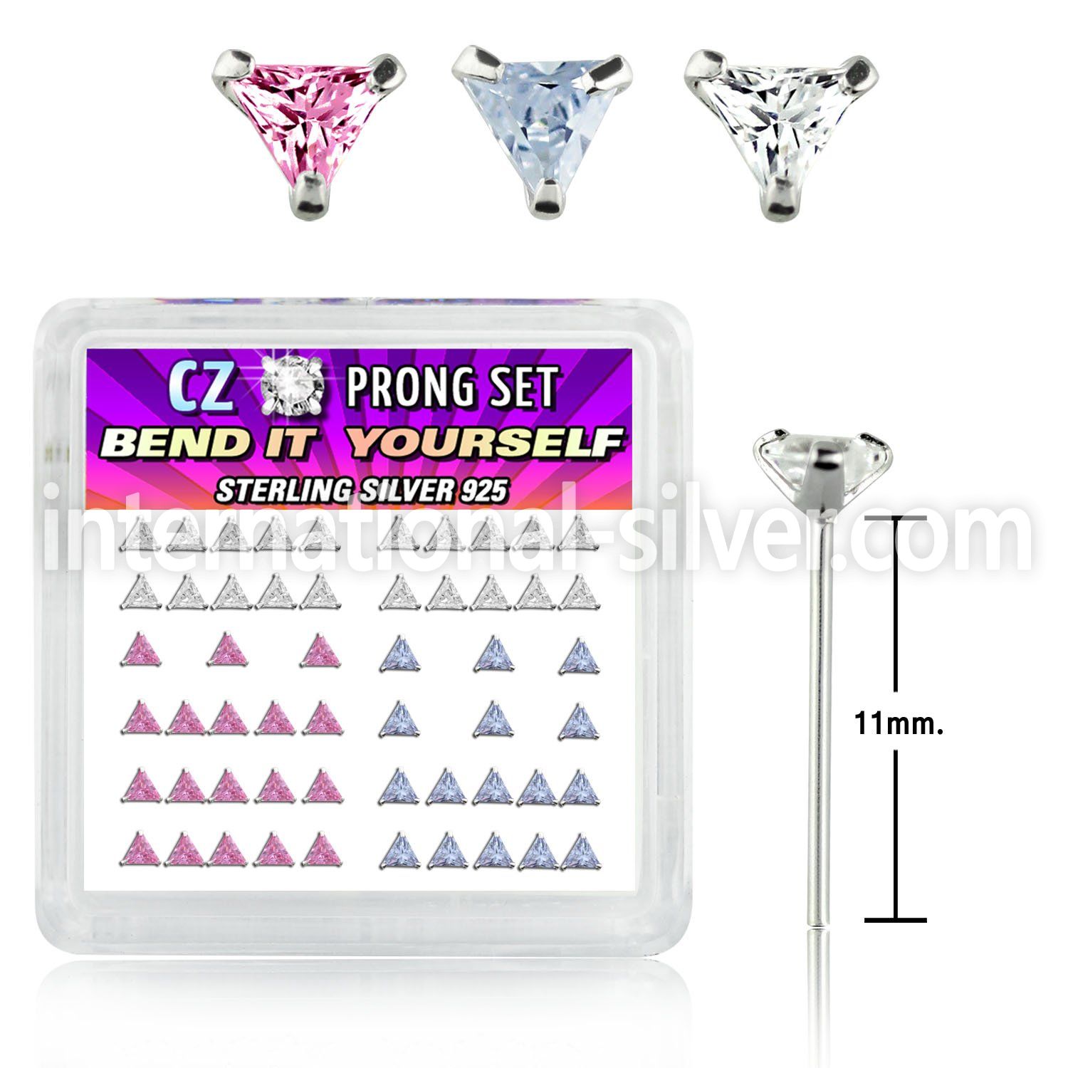 nyzbtm bend it to fit nose studs silver 925 nose