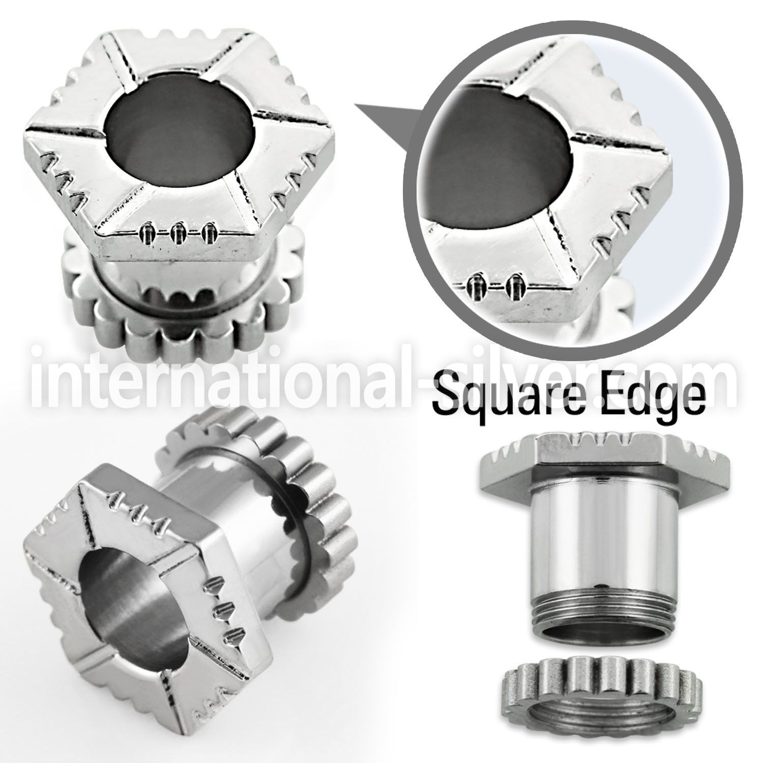 pcu tunnels gauges surgical steel 316l ear lobe