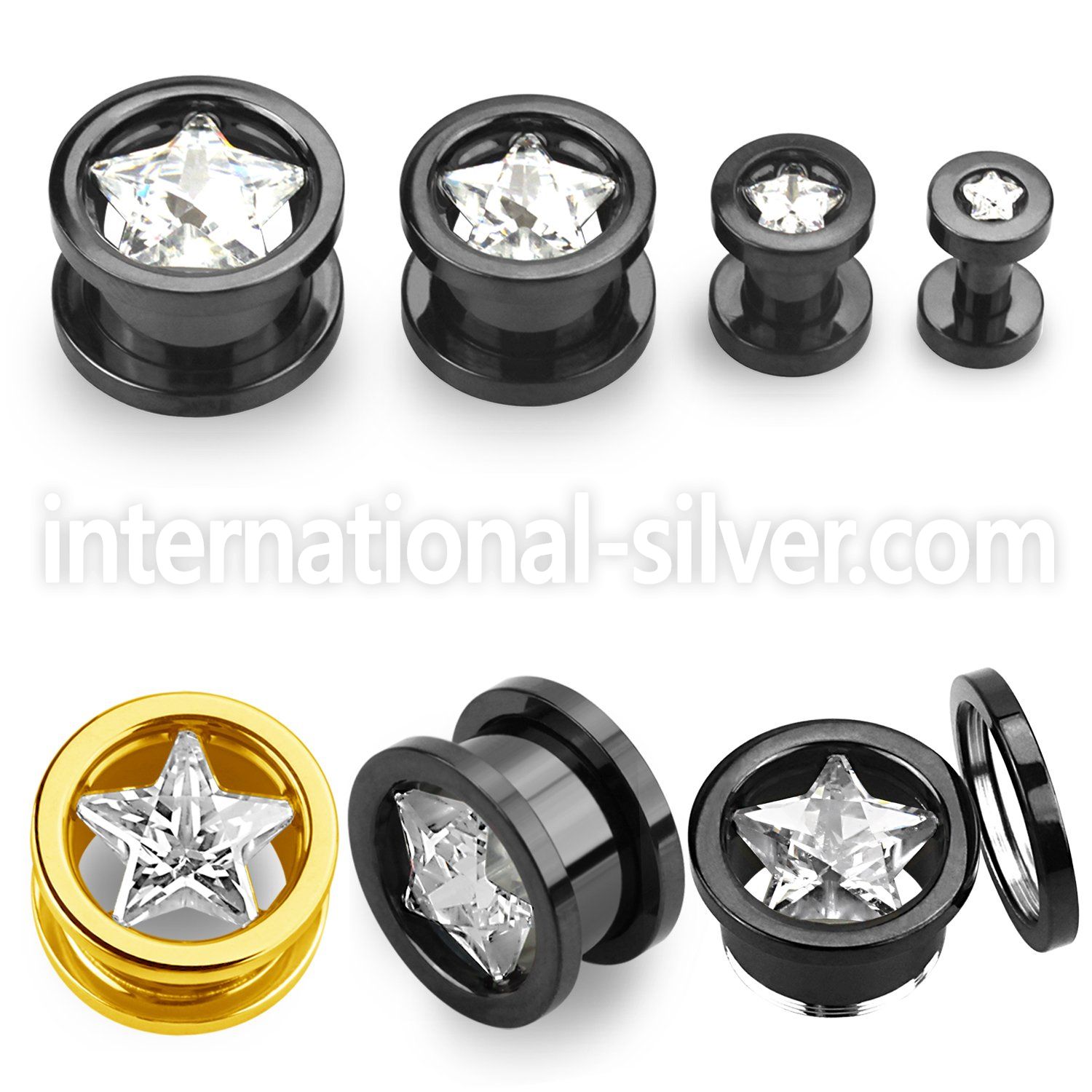 pgtzs tunnels gauges anodized surgical steel 316l ear lobe