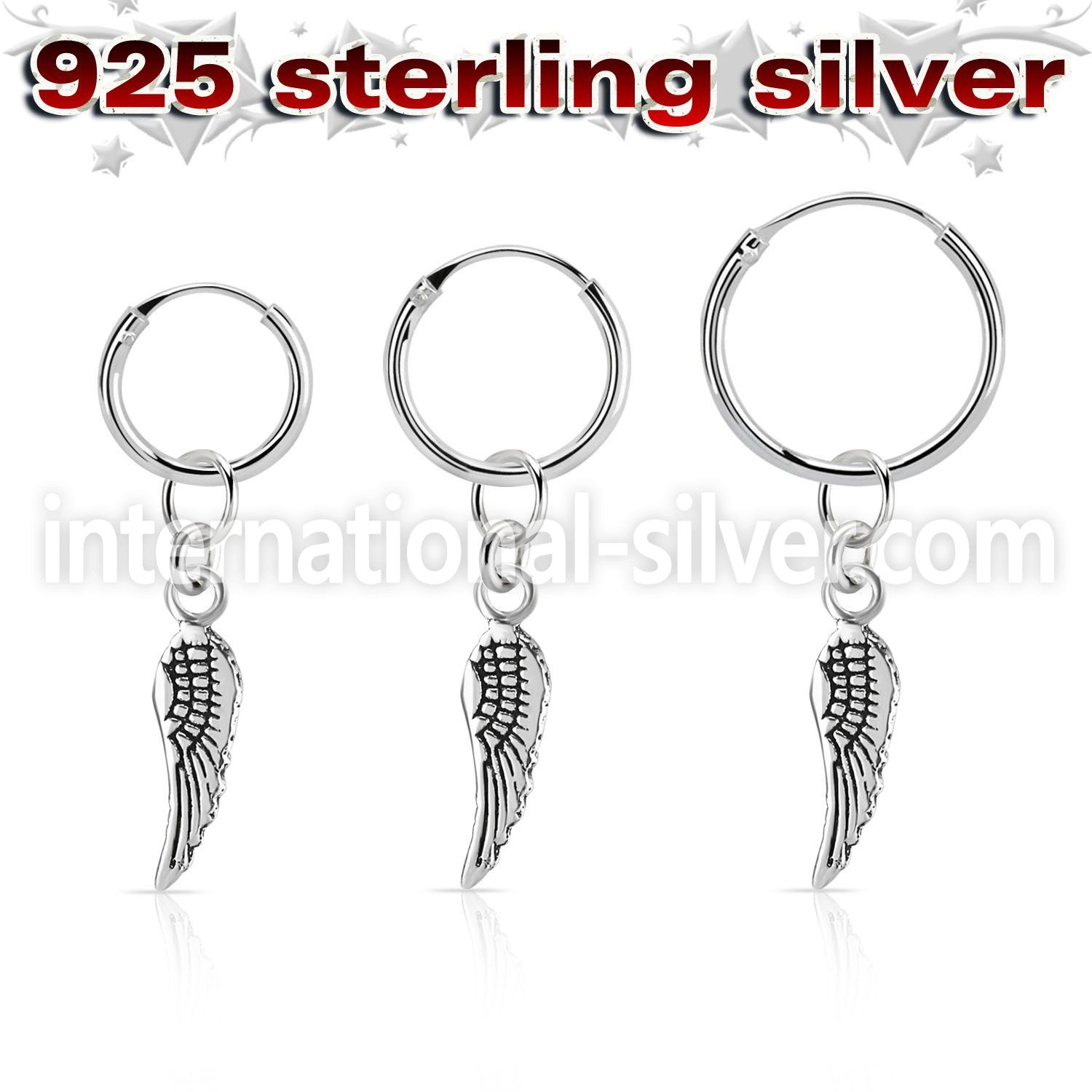 phod44 925 silver ear ring ear stud choose piercing