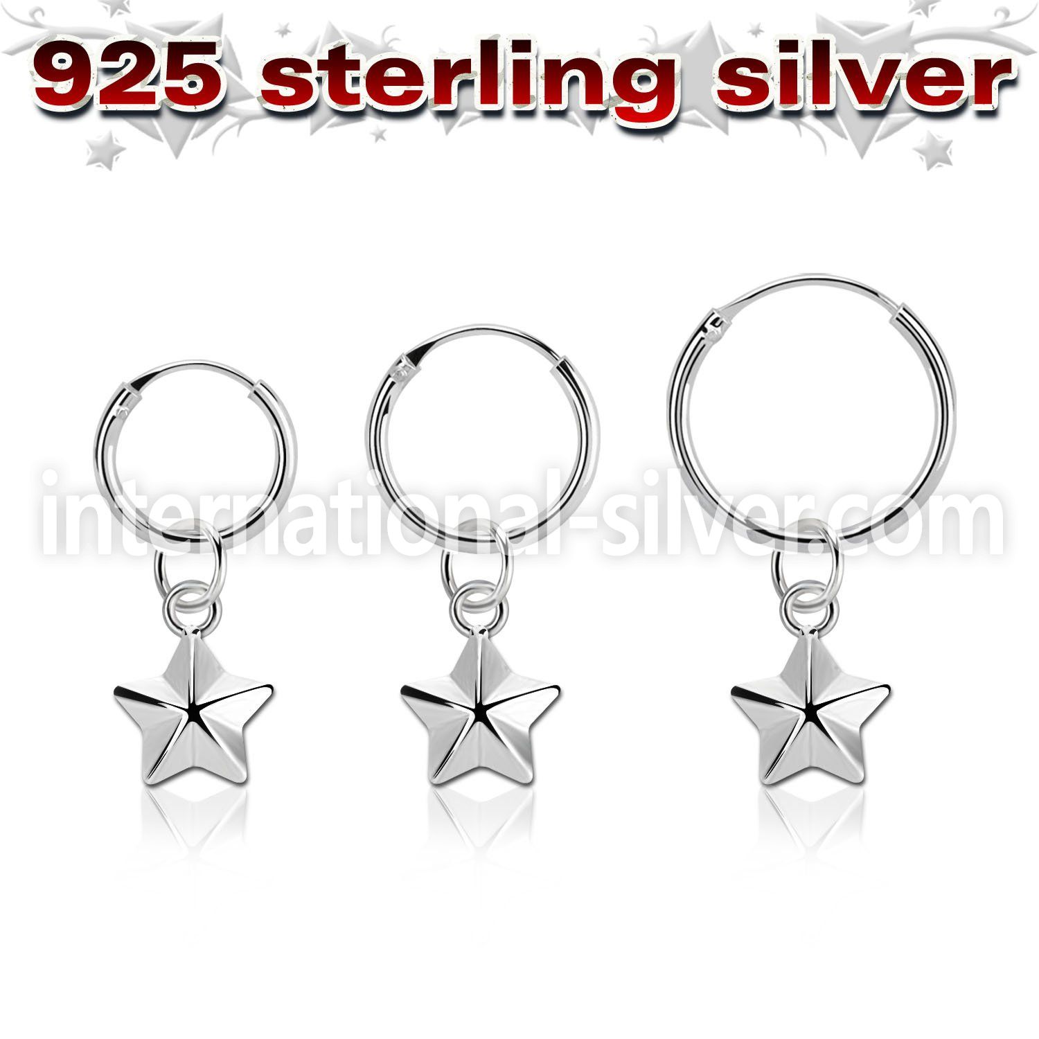 phod49 925 silver ear ring ear stud choose piercing