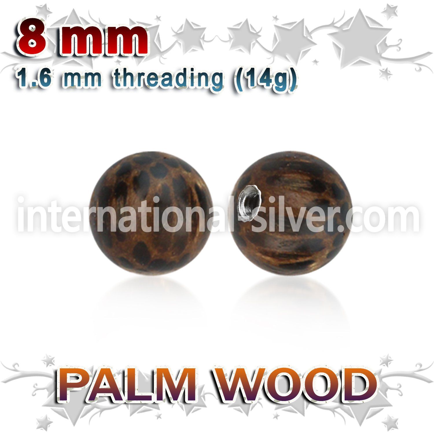 plball8 loose body jewelry parts organic body jewelry 