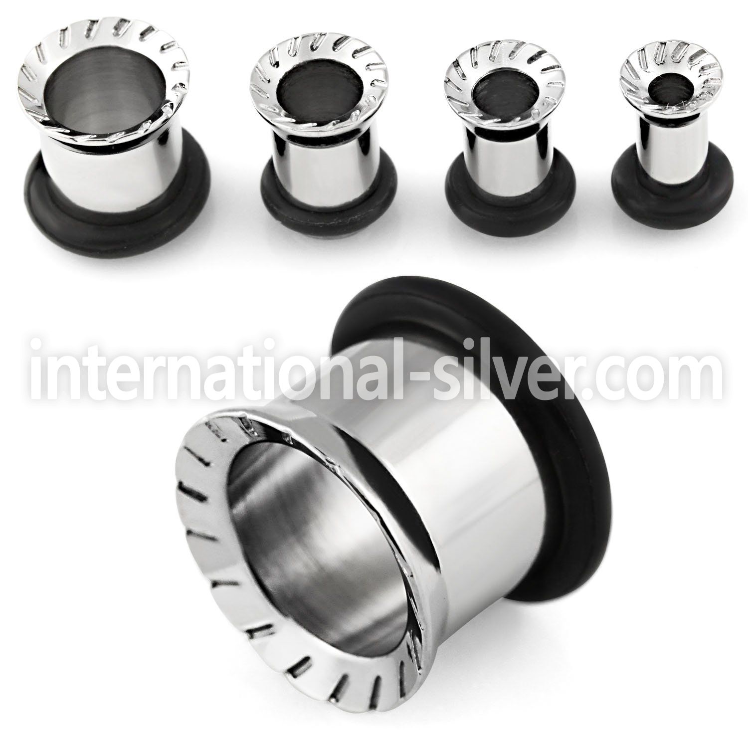 rpg high polished 316l steel single flared tunnel w bevel