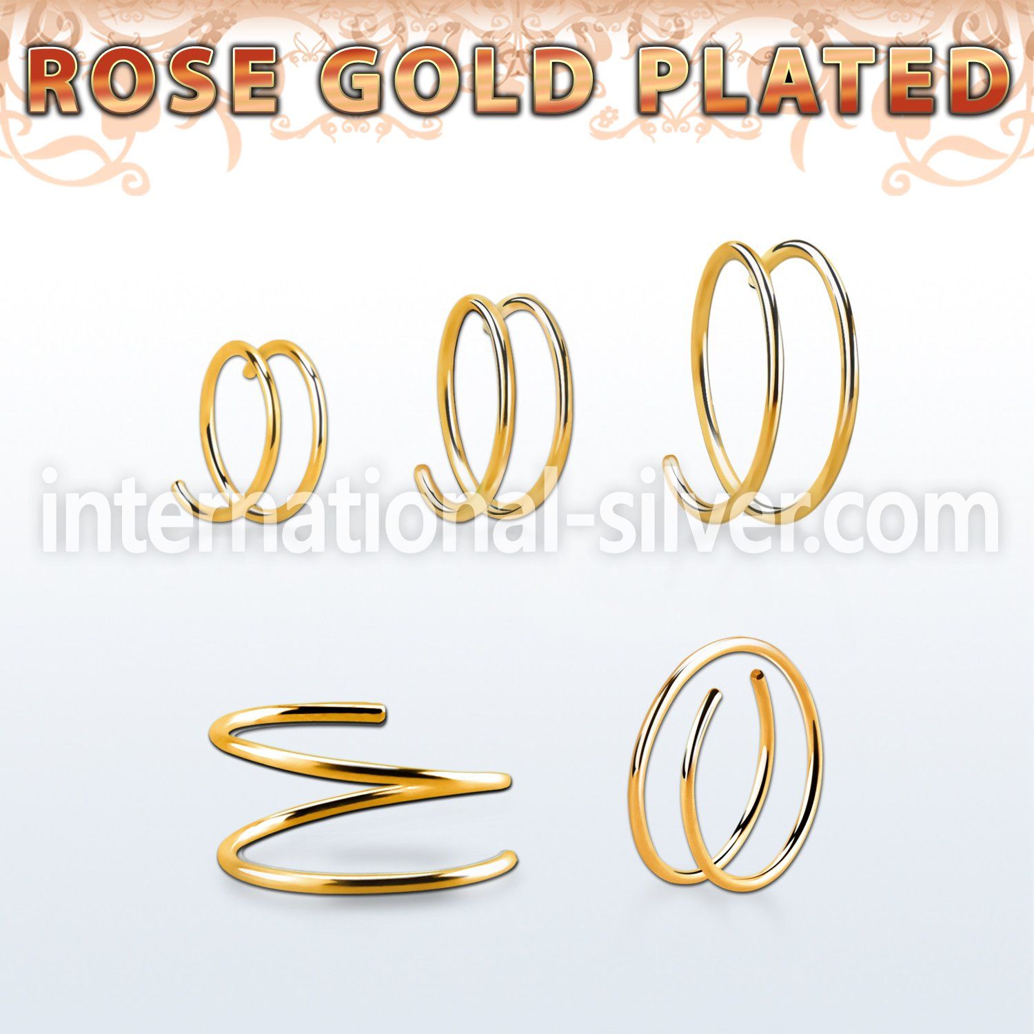 rsspr22 925 silver nose hoops nose  piercing