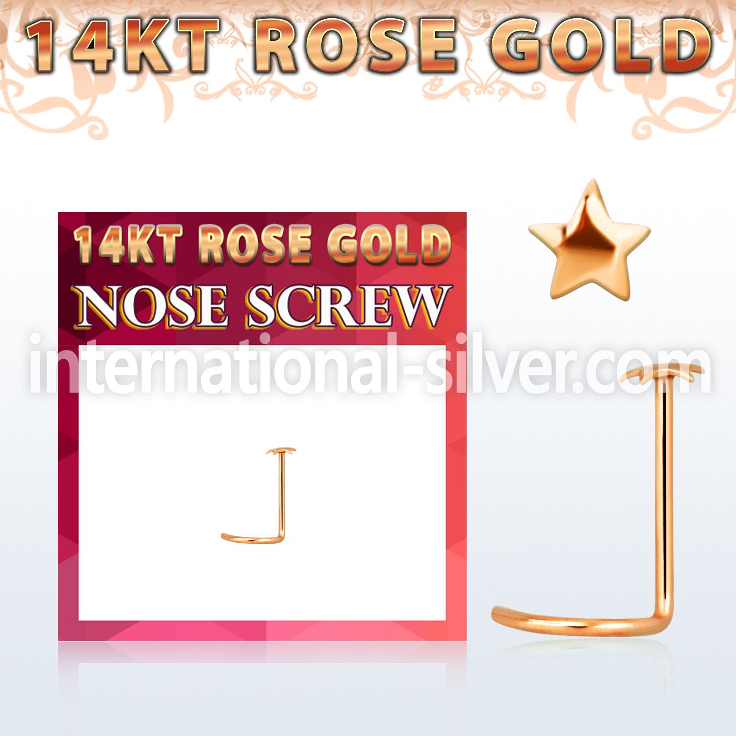 rsst l shape nose studs gold nose