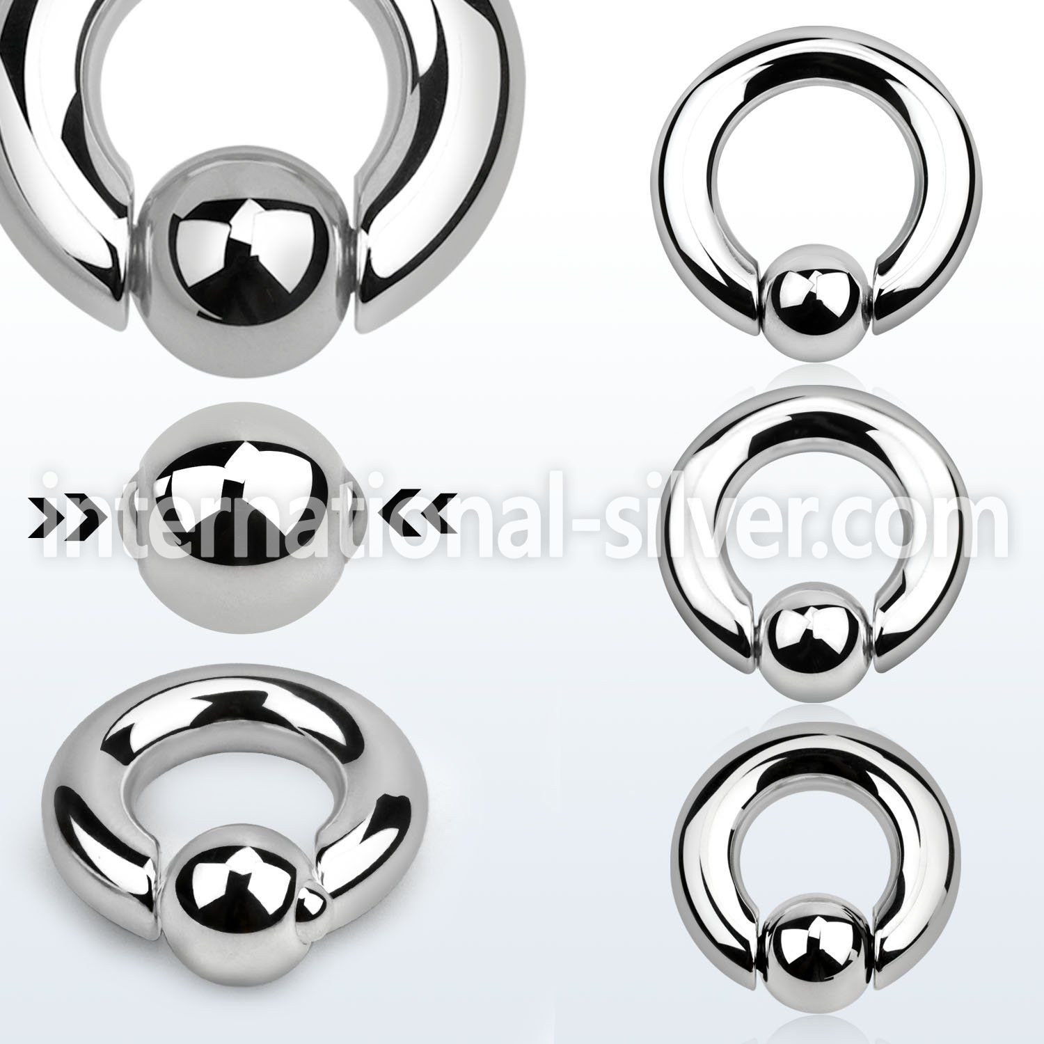 sbcr2 hoops captive rings surgical steel 316l ear lobe