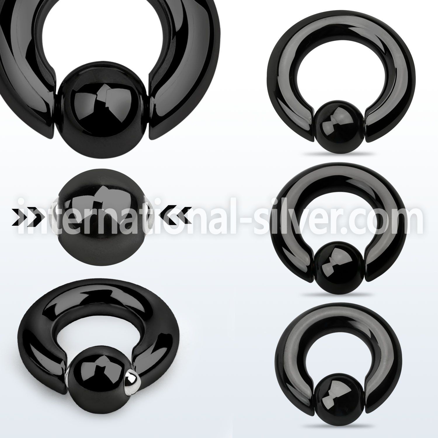 sbcrt2 hoops captive rings anodized surgical steel 316l ear lobe