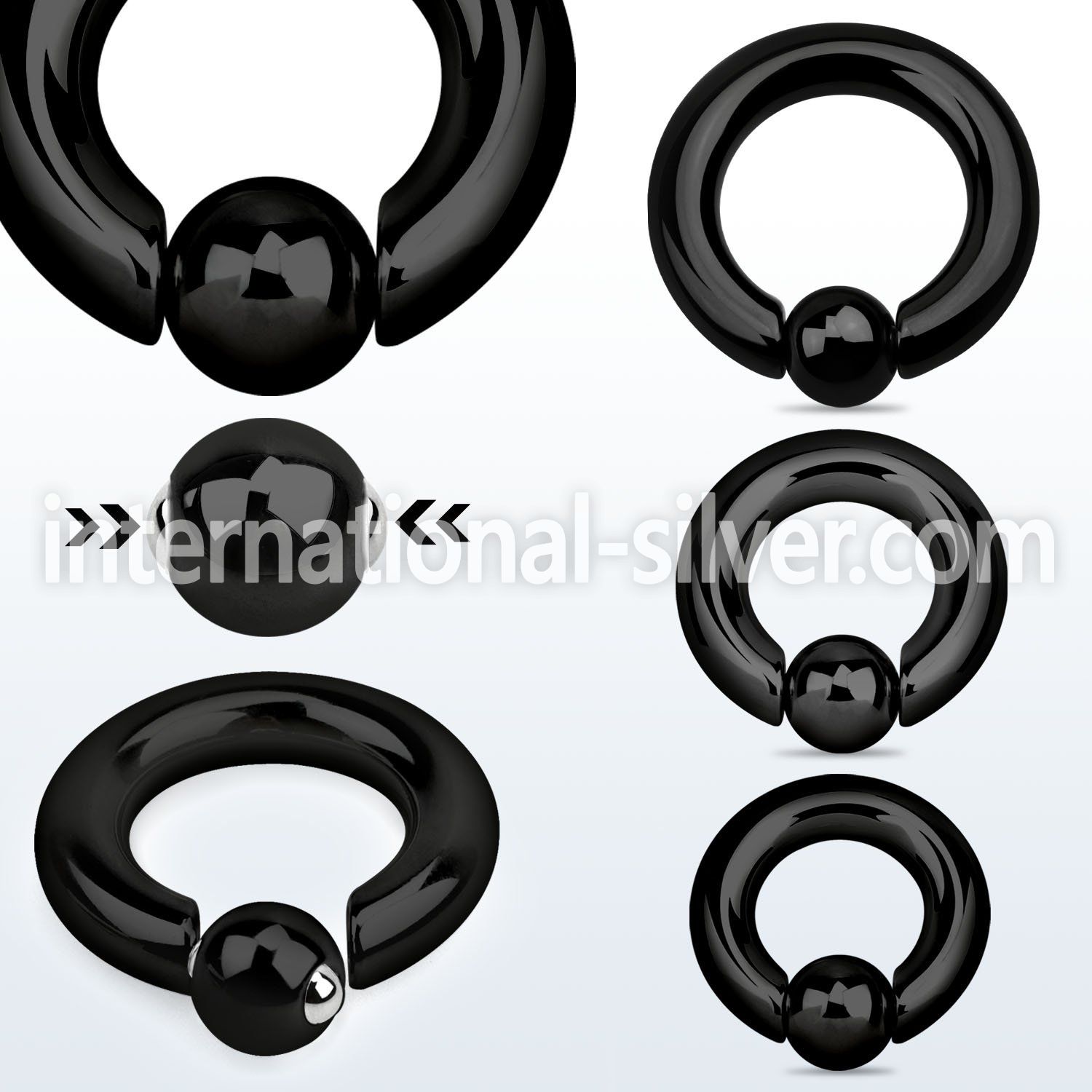 sbcrt4 hoops captive rings anodized surgical steel 316l ear lobe