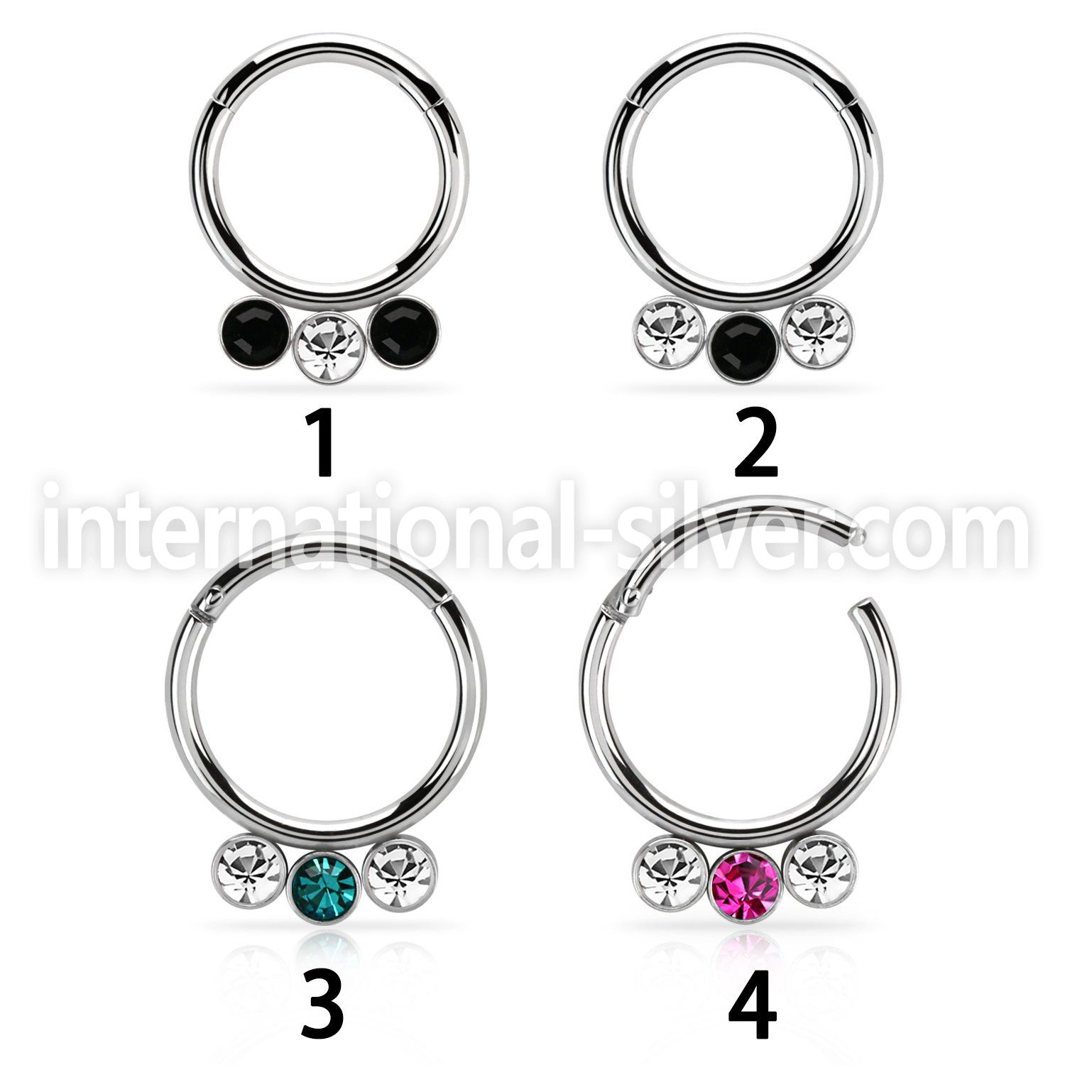 segh16fx surgical steel seamless and segment rings ear lobe septum piercing