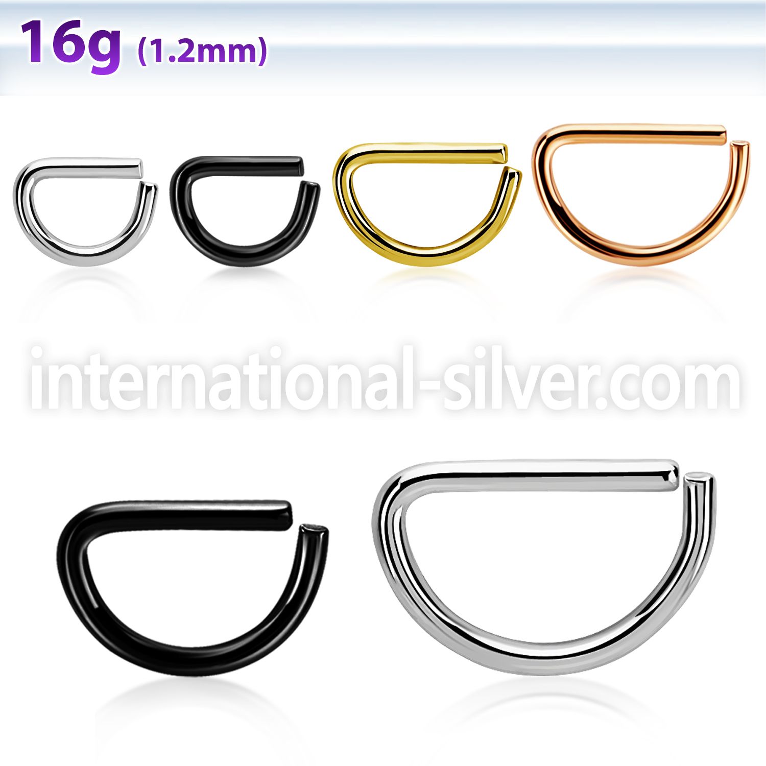 seld16 seamless   segment rings surgical steel 316l septum