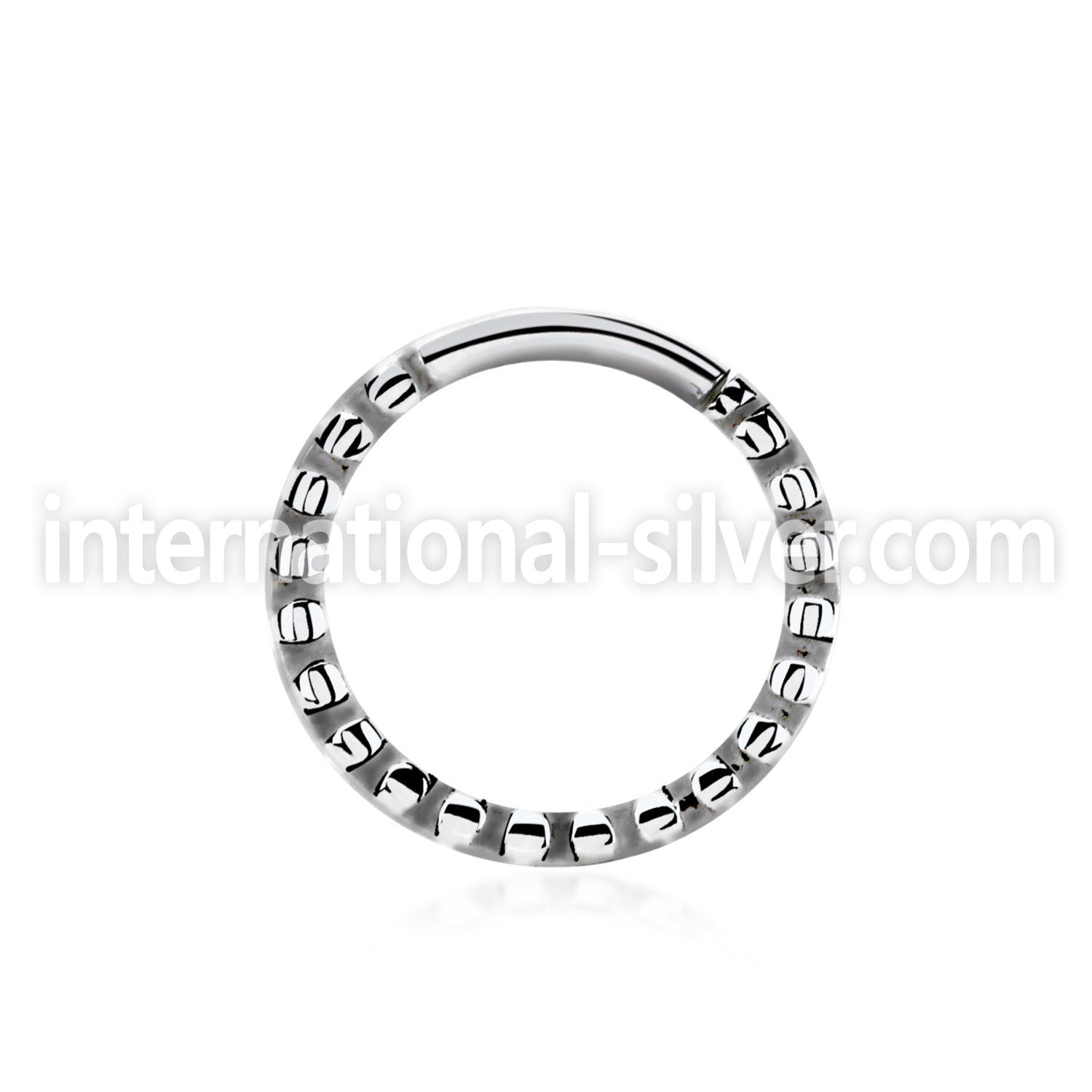 sepdd annealed steel seamless septum ring 16g w rough pattern