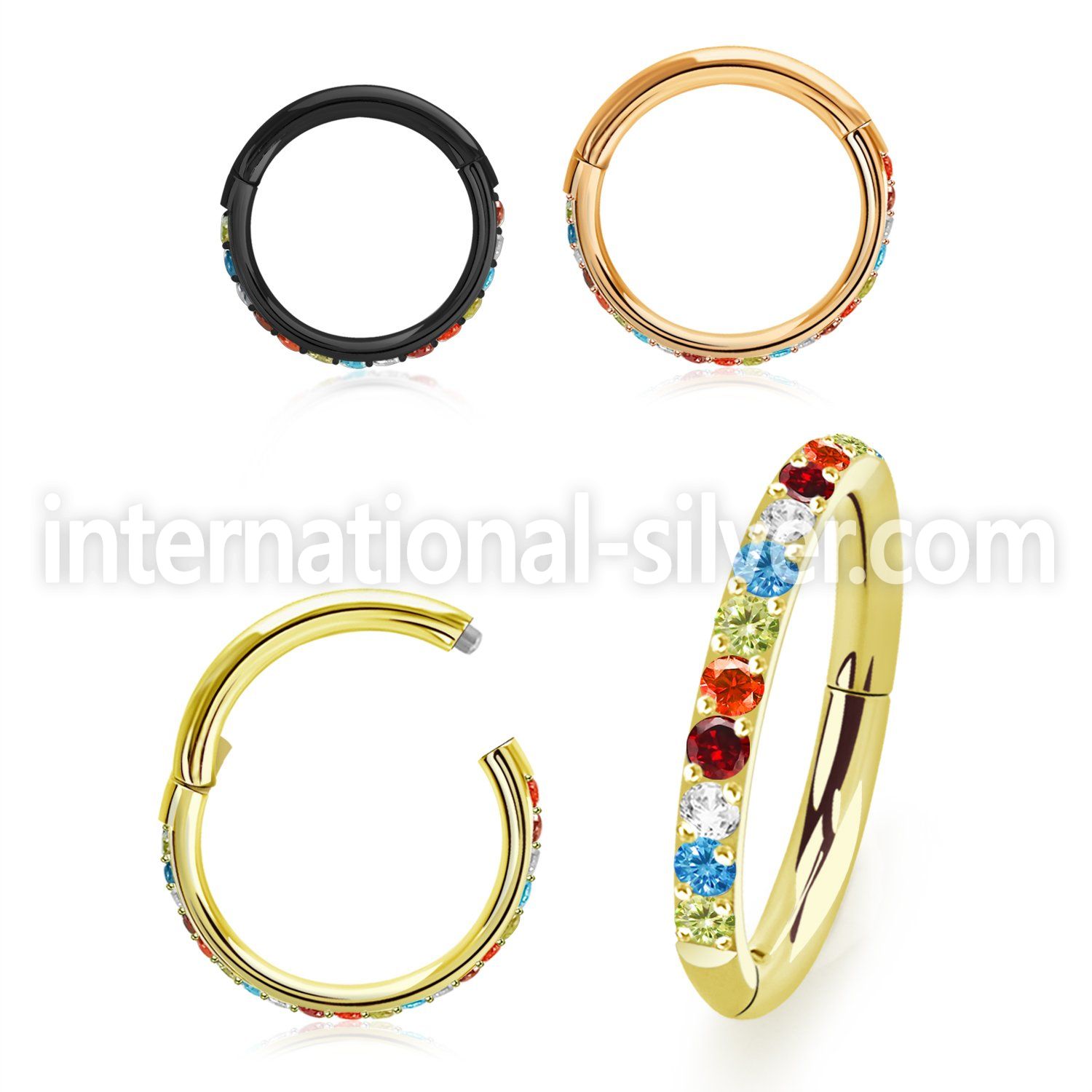 sgsh10rbt pvd steel hinged segment hoop 16g outward cnc