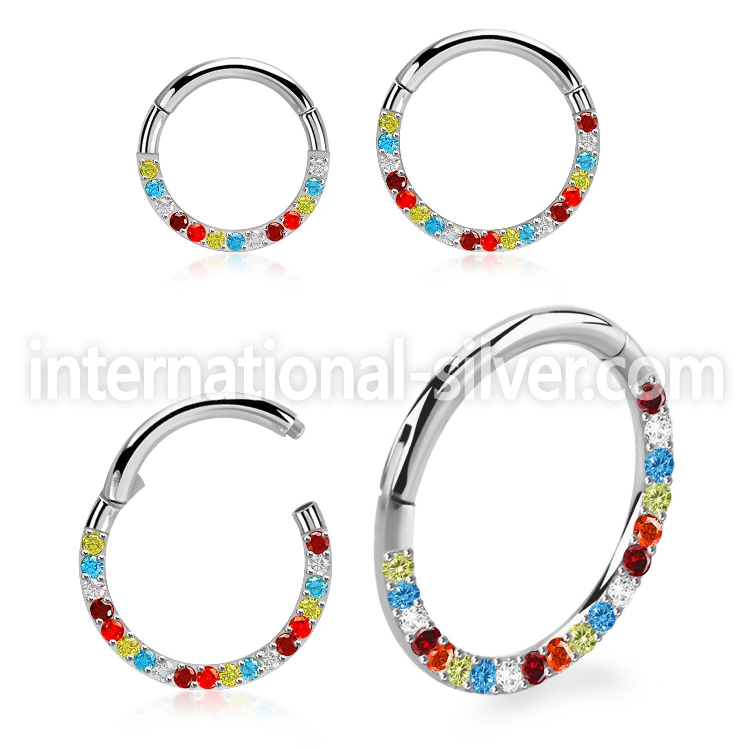 sgsh11rb surgical steel hinged segment hoop 16g side cnc