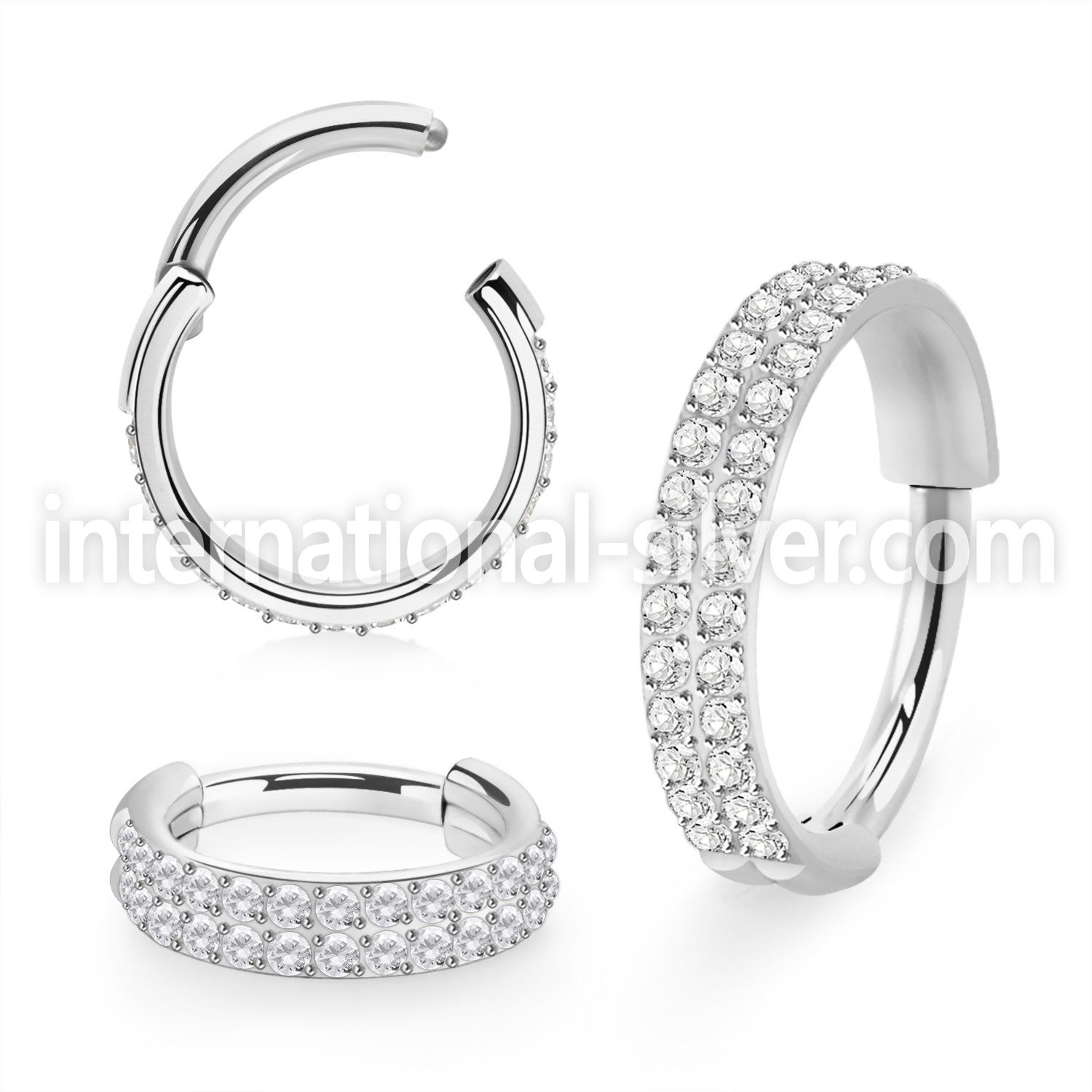 sgsh22 steel hinged segment hoop 16g double line outward cnc