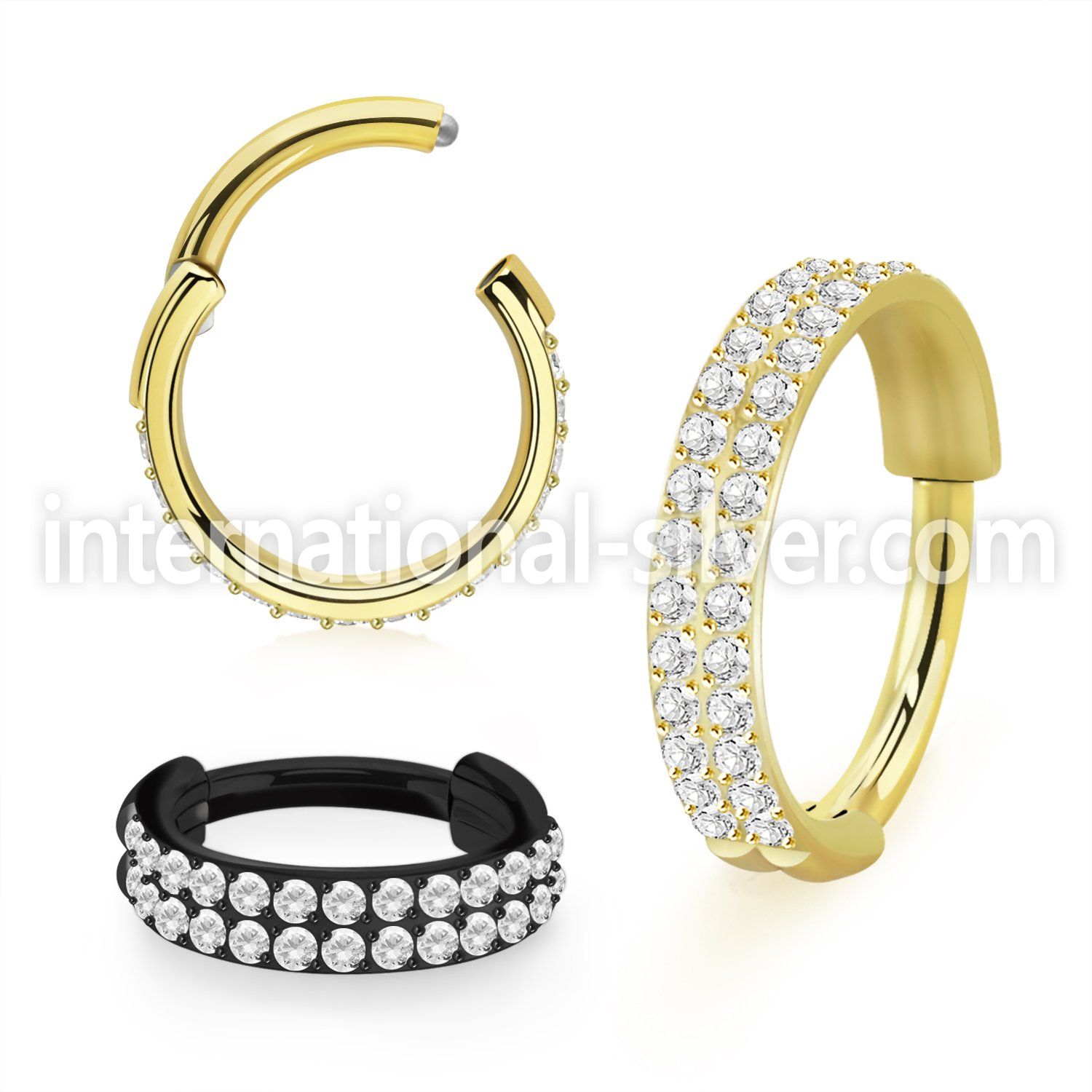 sgsh22t pvd steel hinged segment hoop double line outward