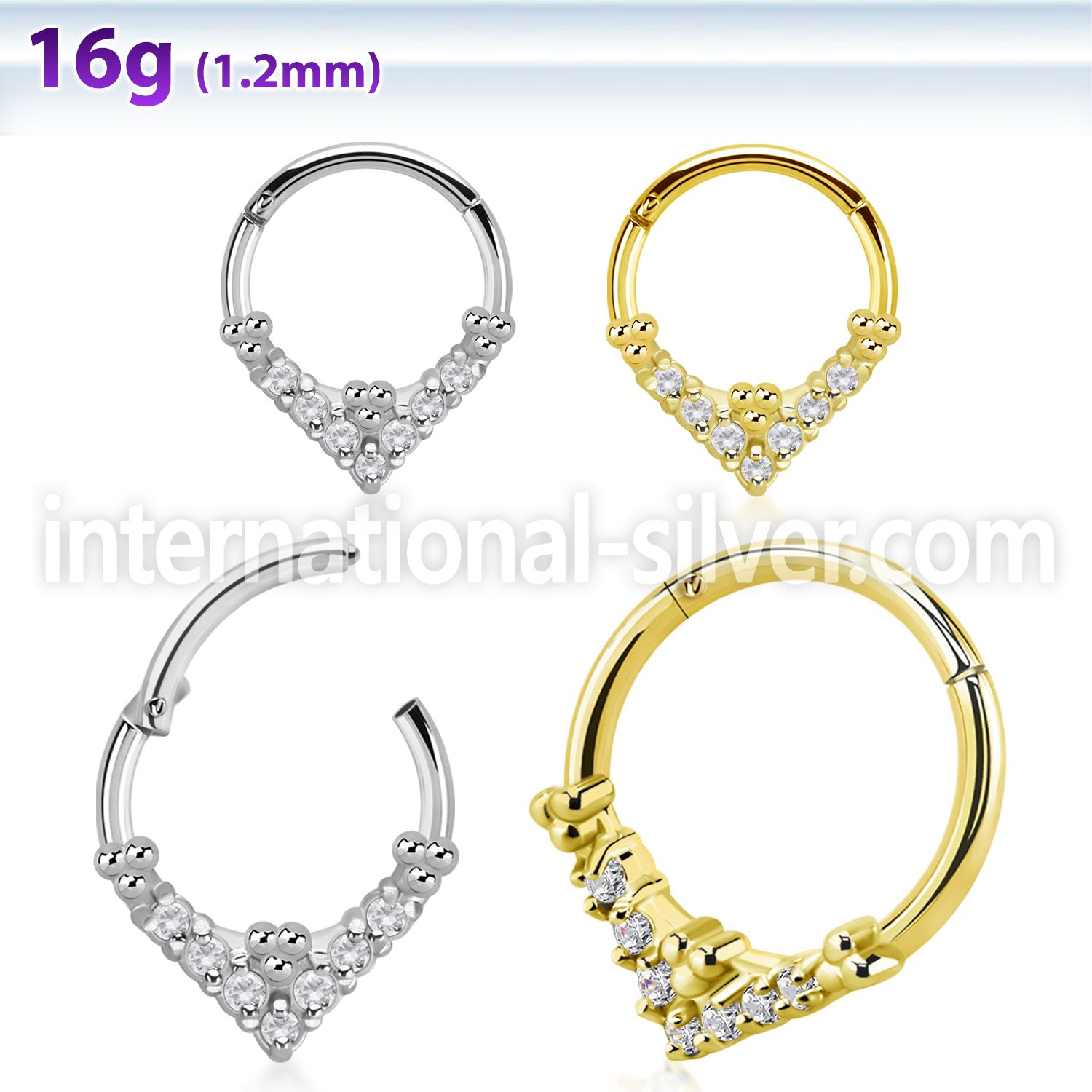 sgsh31 steel hinged segment ring cnc cz balls chevron