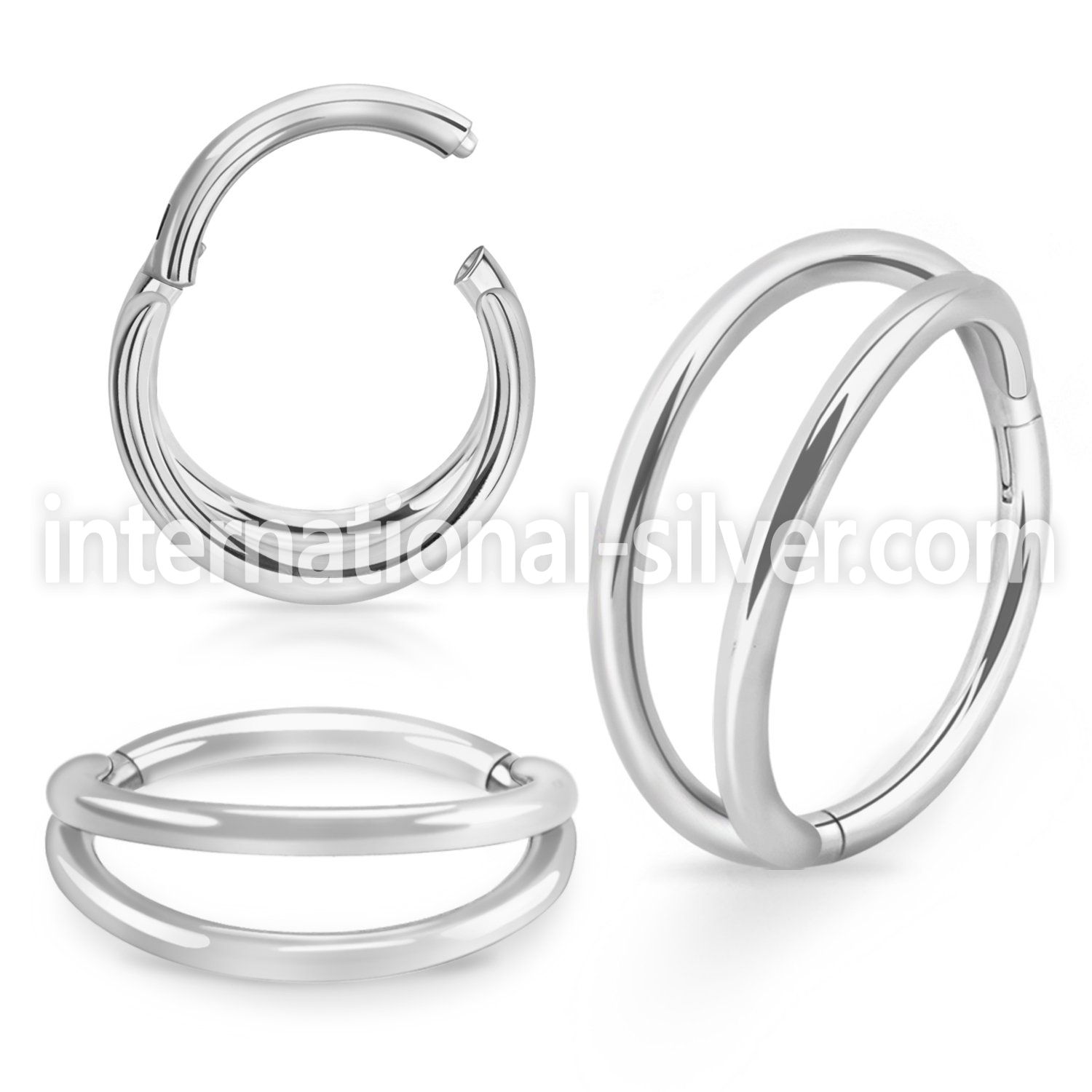 sgsh32 steel hinged segment hoop 16g double rings