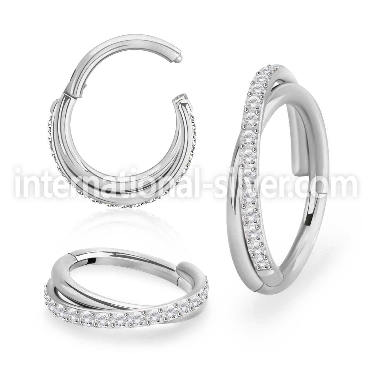 sgsh45 surgical steel hinged segment hoop 16g cross cnc