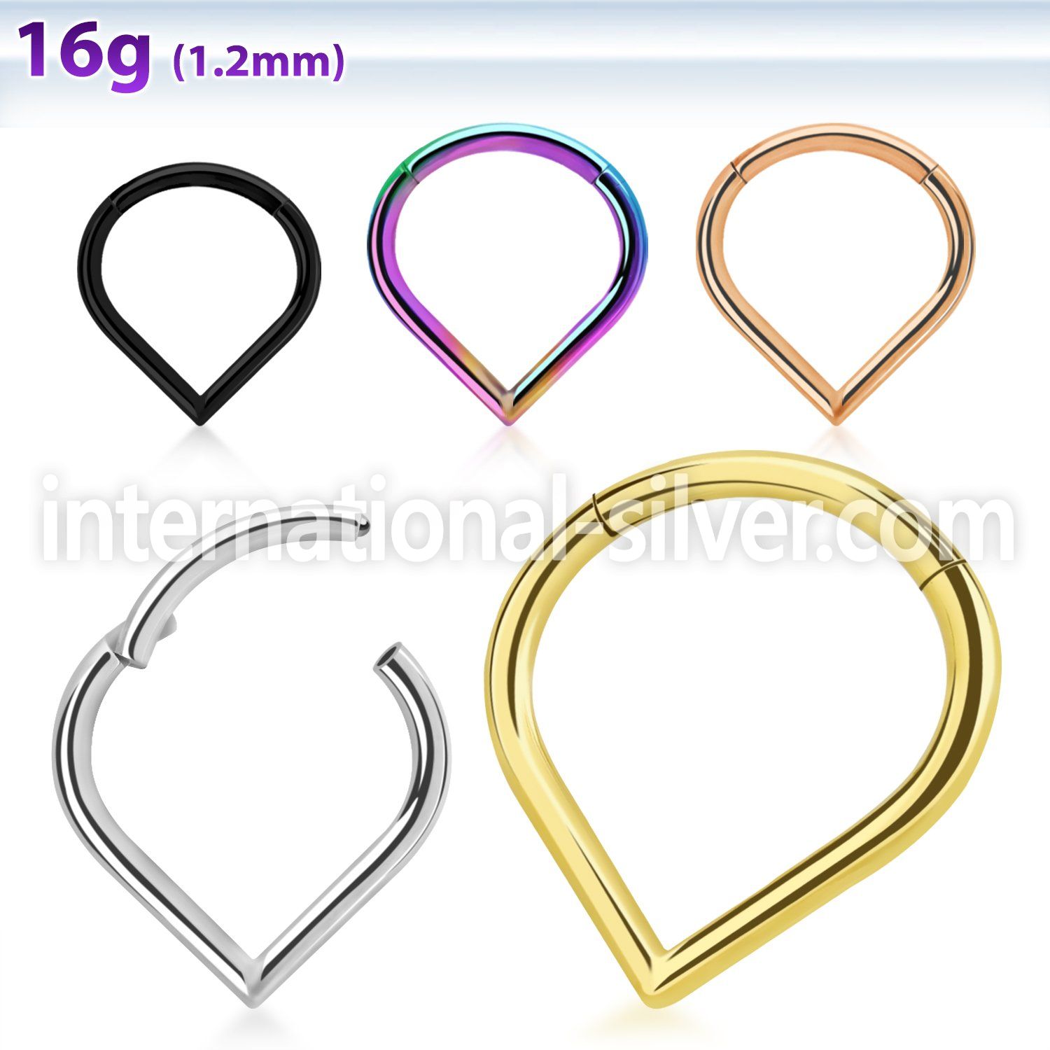 sgtsh14 pvd plating steel hinged segment hoop pear