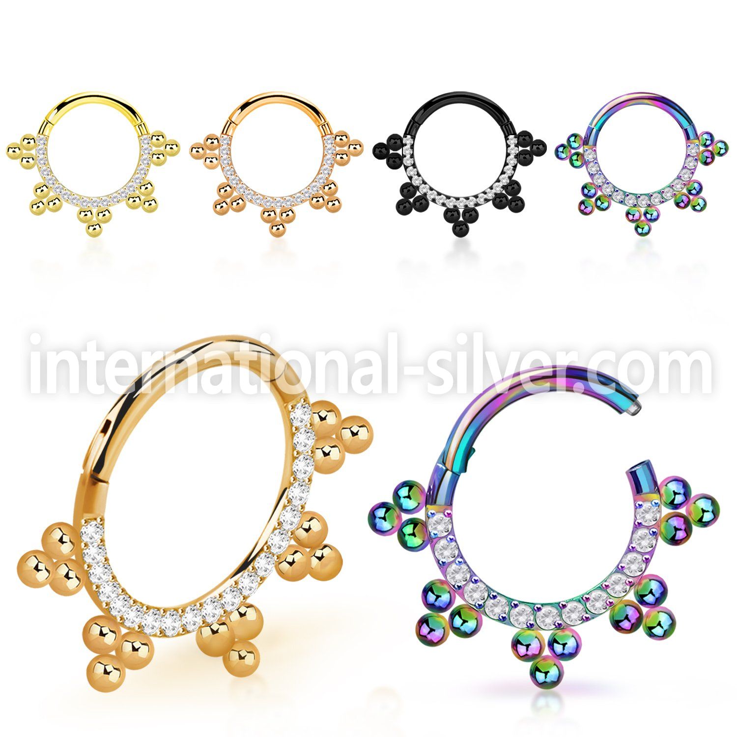 sgtsh17 anodized steel hinged segment hoop bohemian cz
