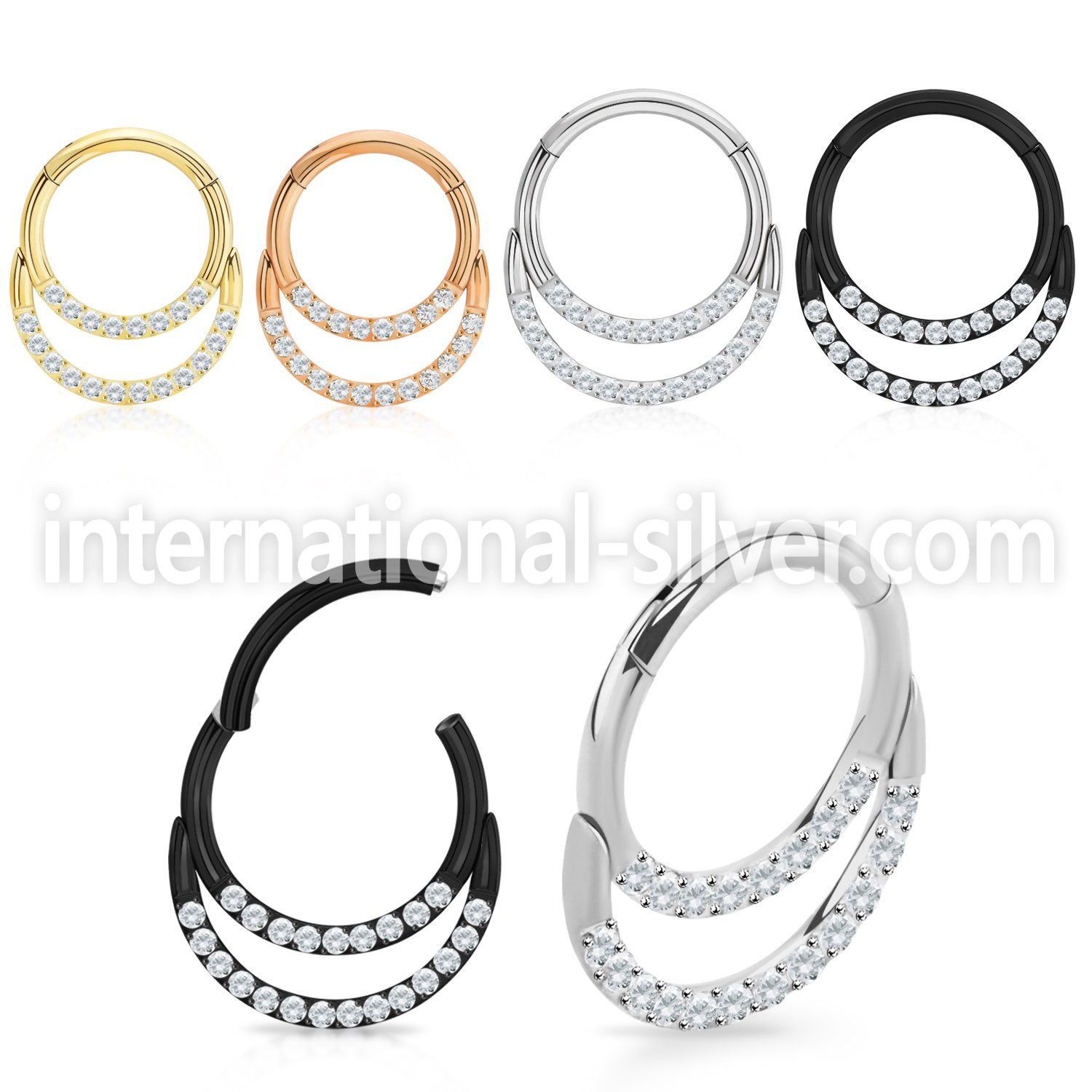 sgtsh9 pvd plating steel hinged segment ring double lines