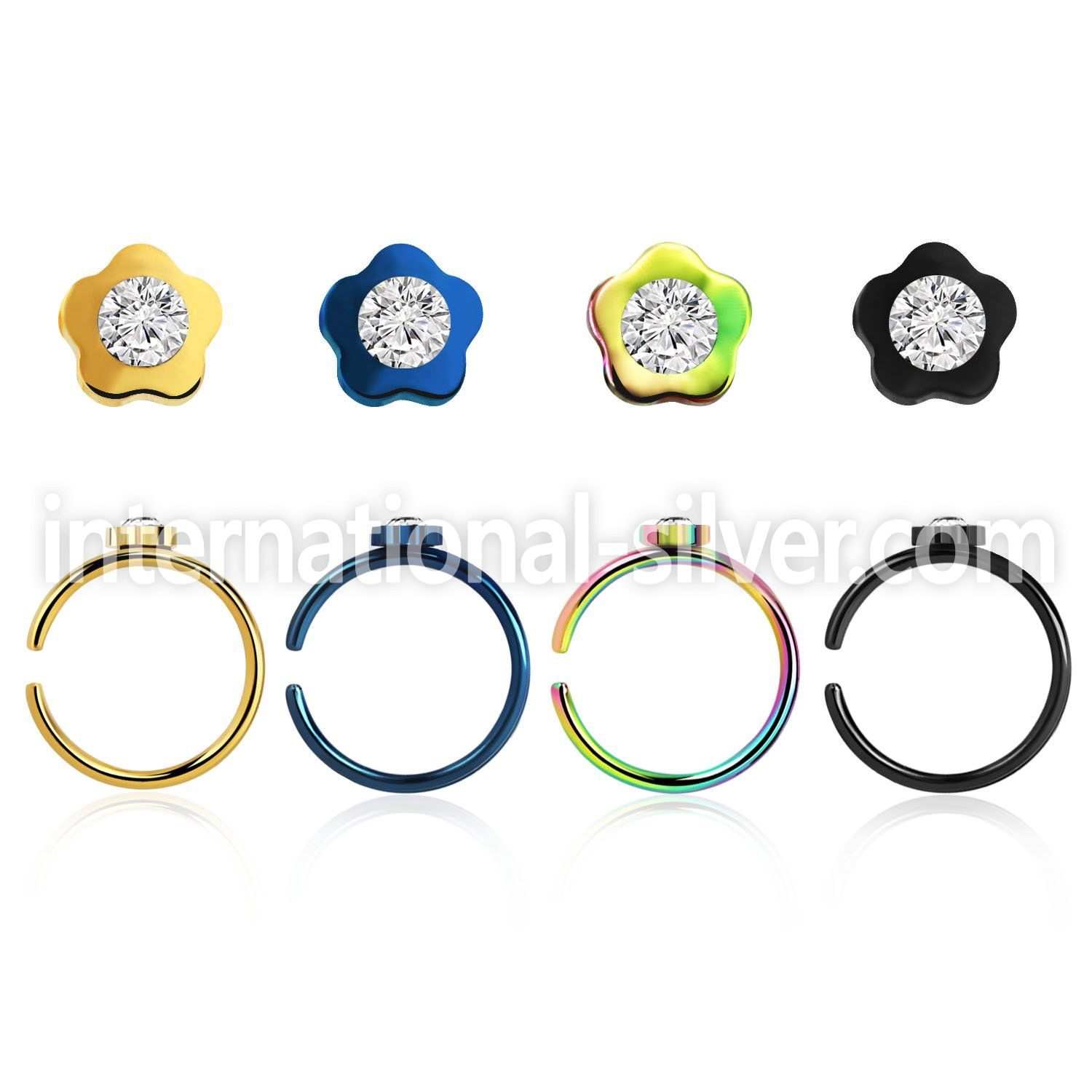 snrt1 fake illusion hoops anodized surgical steel 316l nose