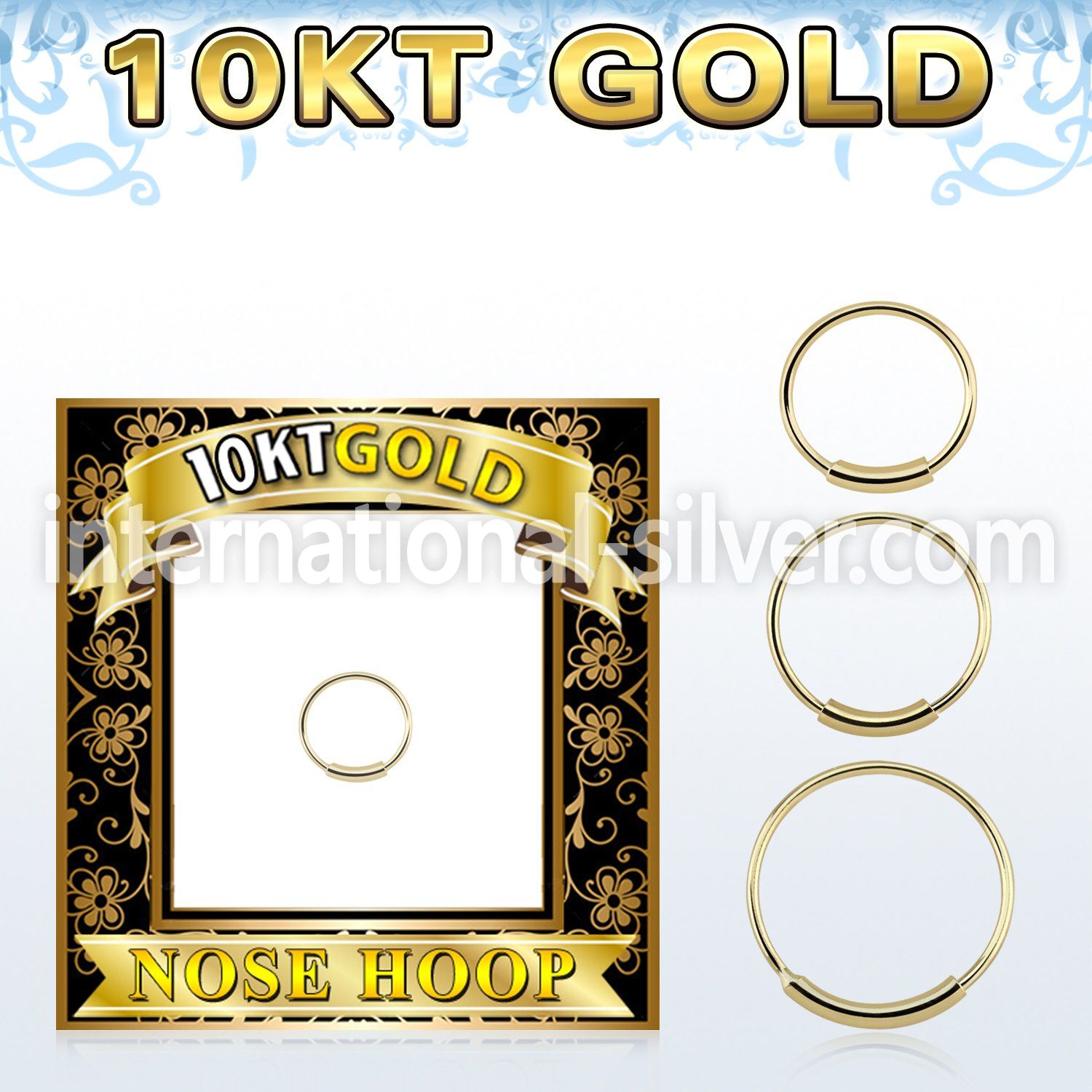 solid 10k gold endless nose hoop w an outer diameter