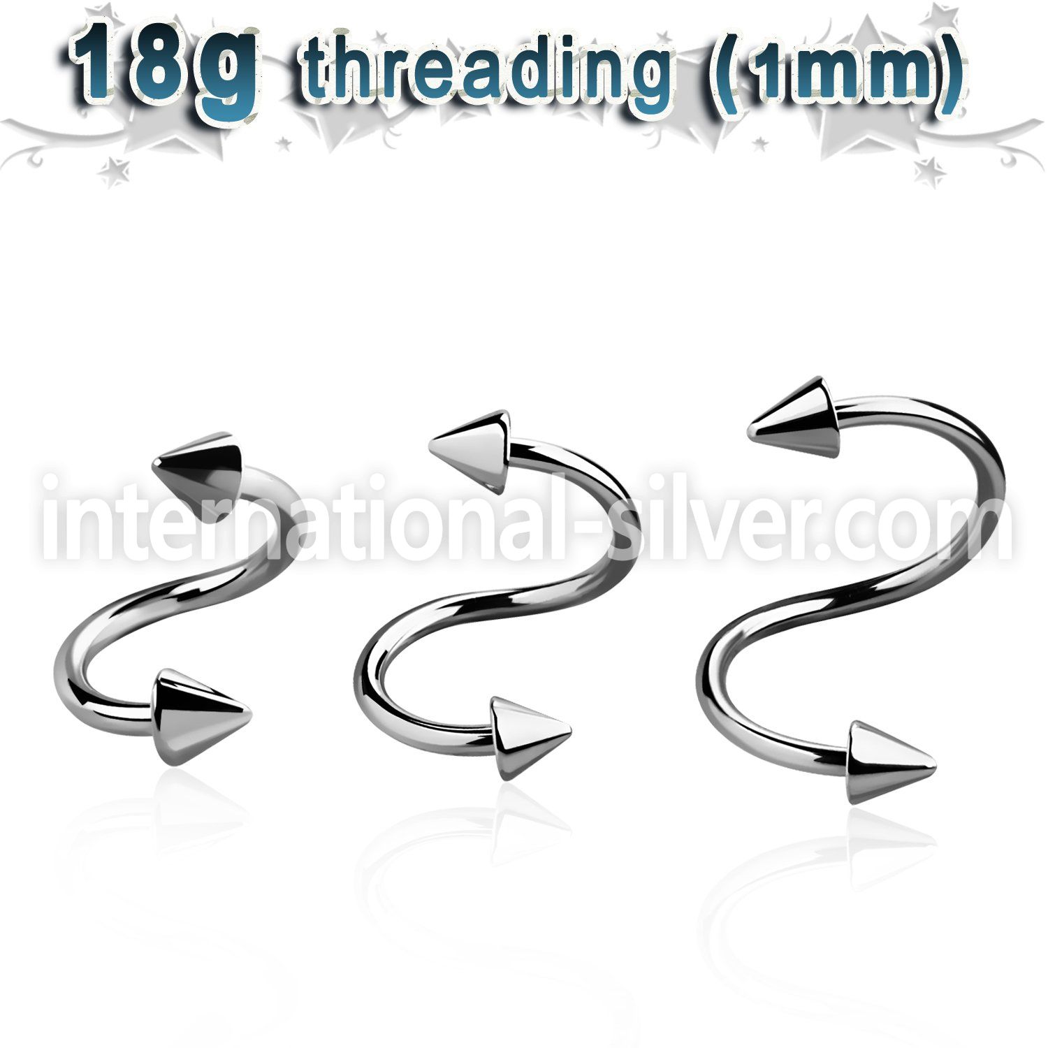 sp18cn3 spirals twisters surgical steel 316l eyebrow
