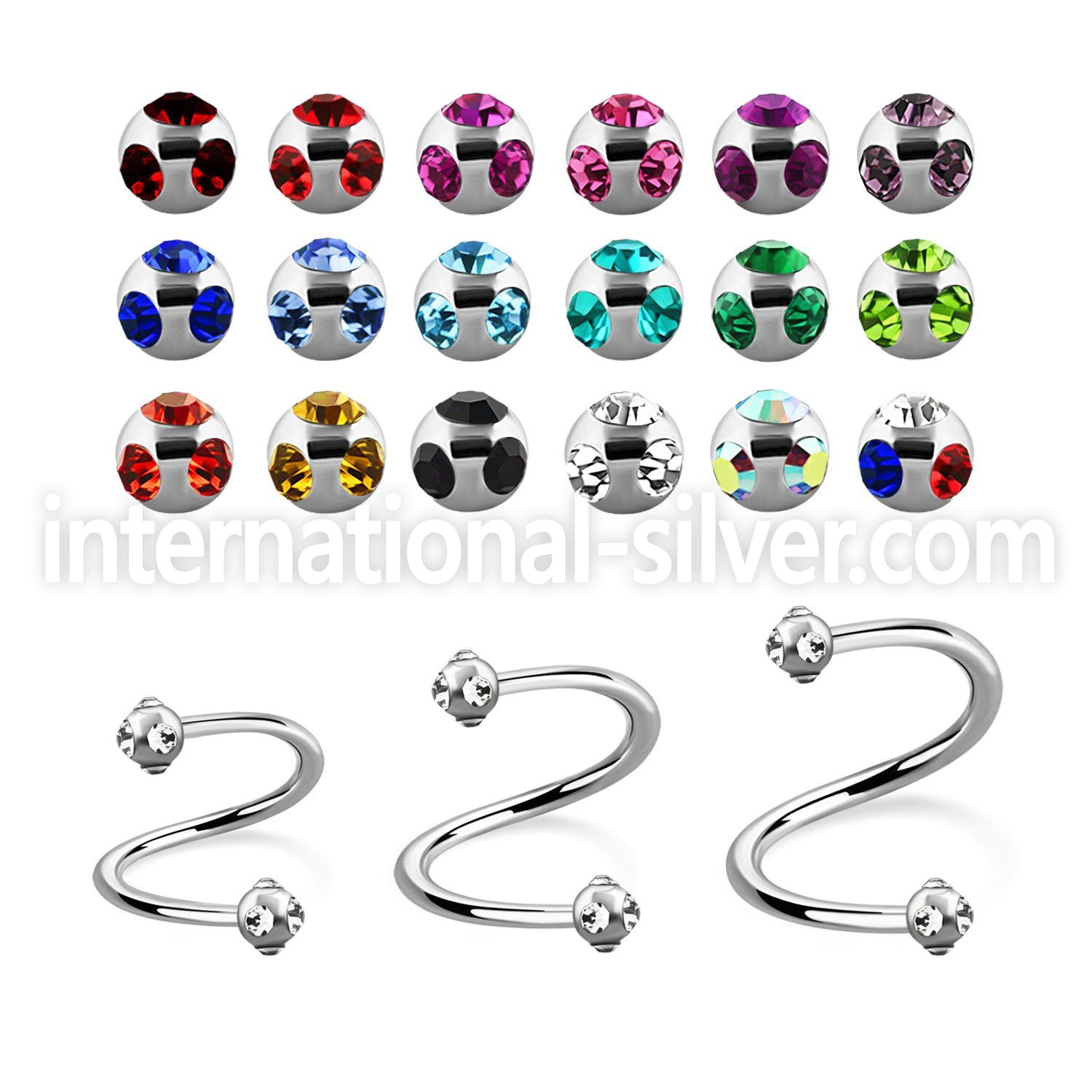 spec3 spirals twisters surgical steel 316l eyebrow