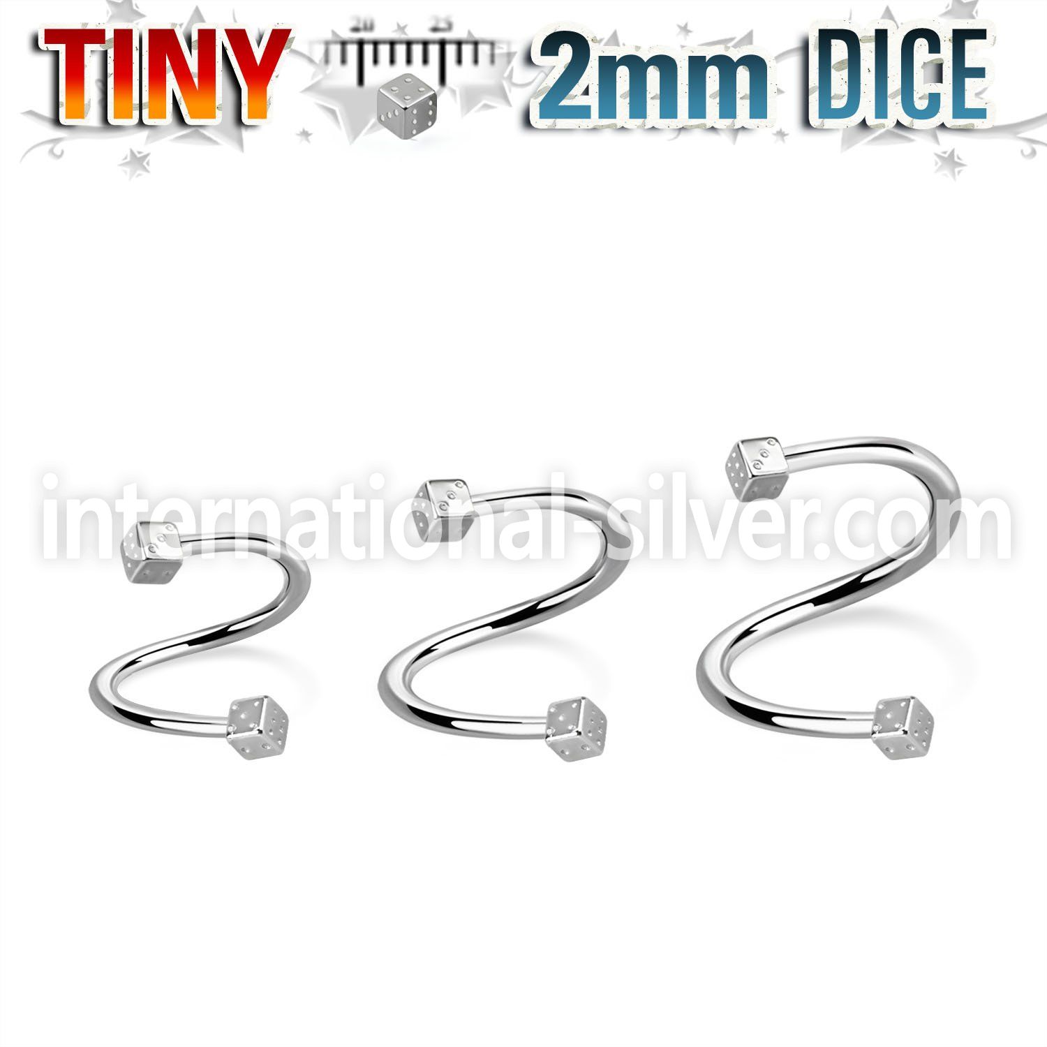 spedi25 spirals twisters surgical steel 316l eyebrow