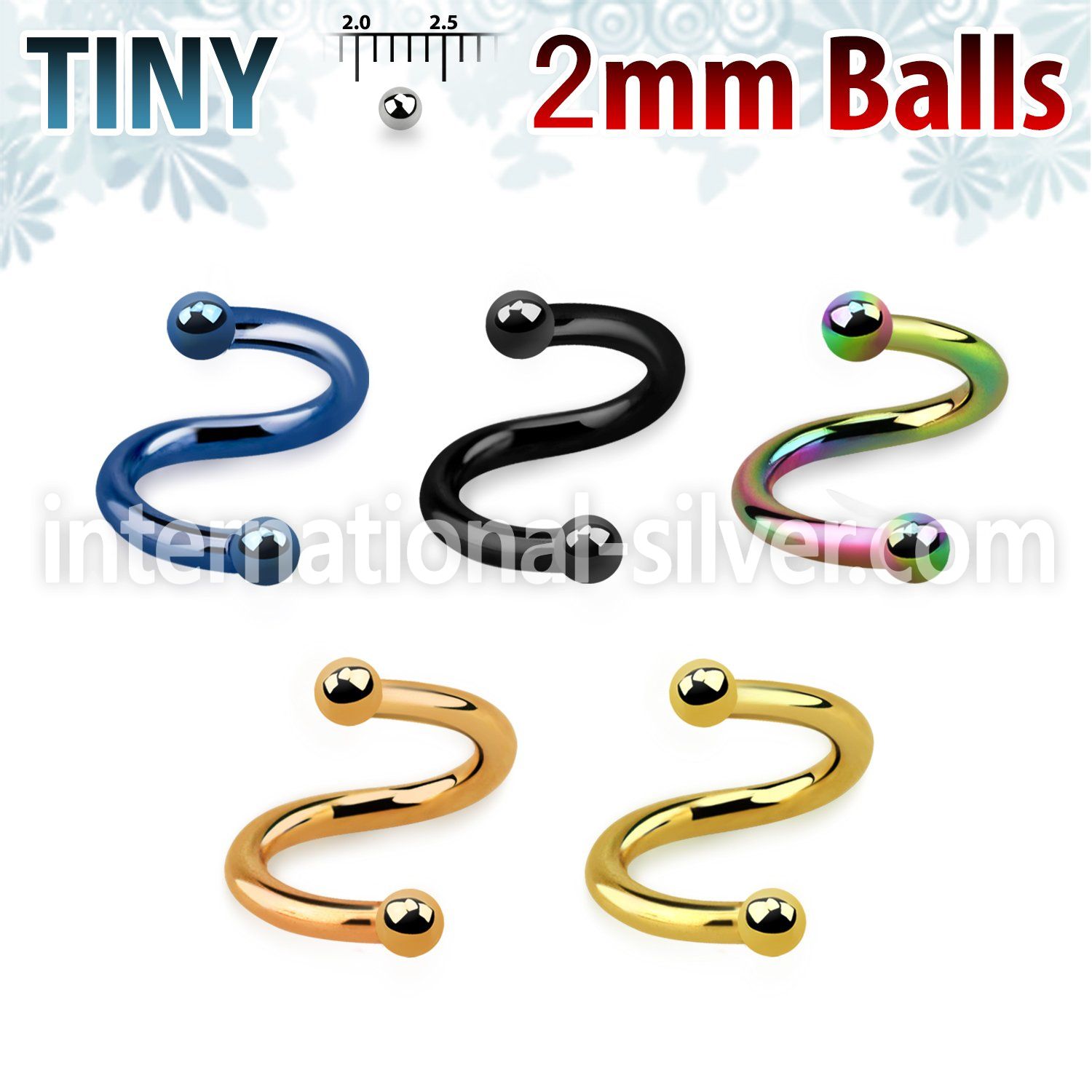 spetb2 spirals twisters anodized surgical steel 316l eyebrow