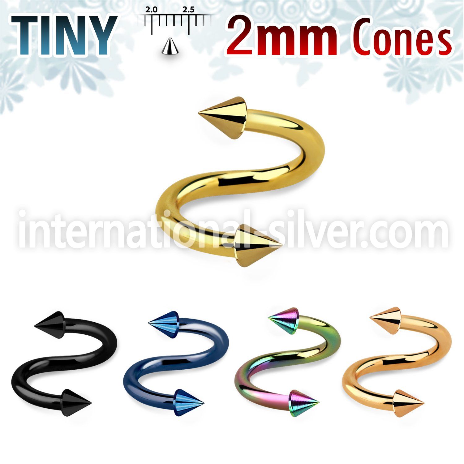 spetcn2 spirals twisters anodized surgical steel 316l eyebrow