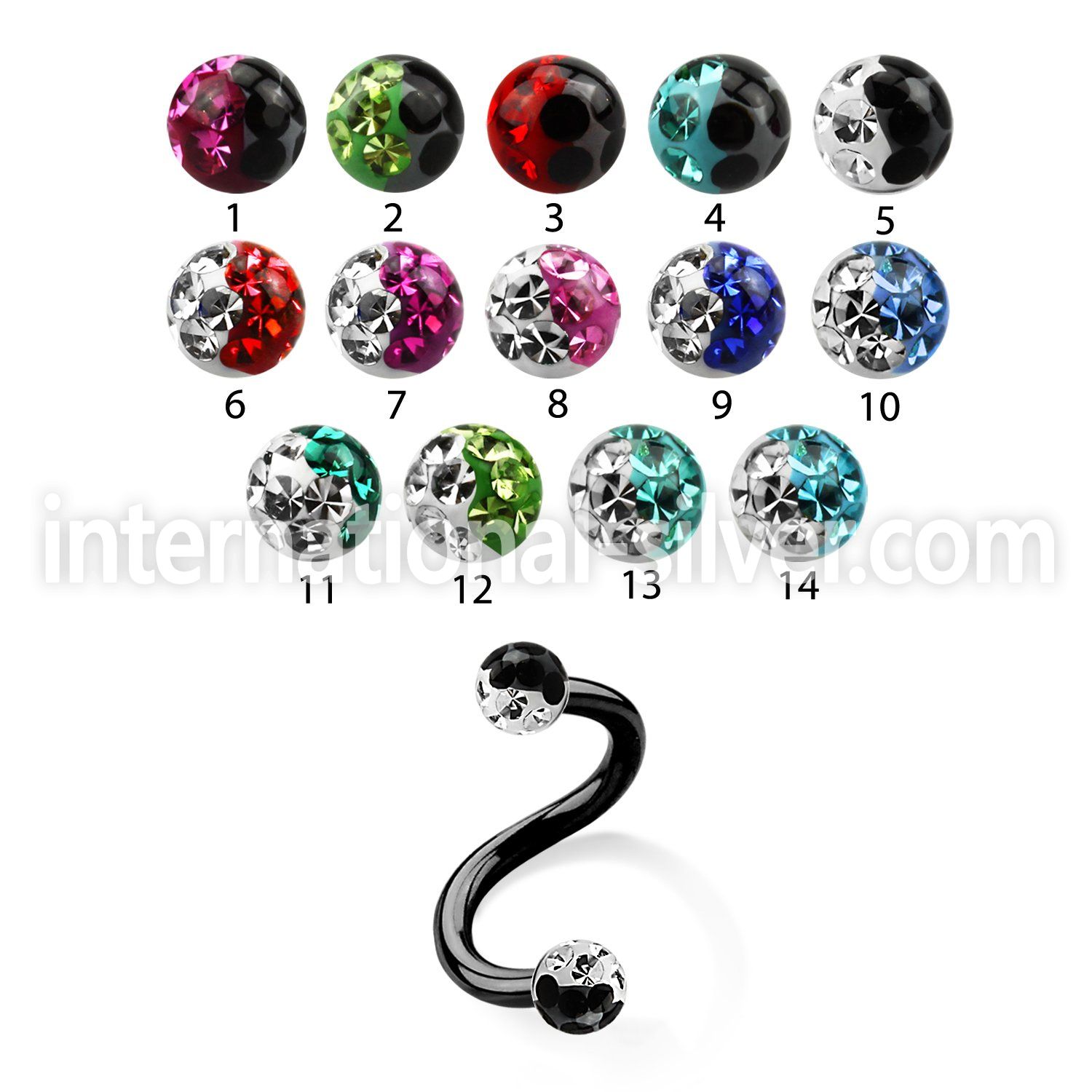 spetfr3e spirals twisters anodized surgical steel 316l eyebrow