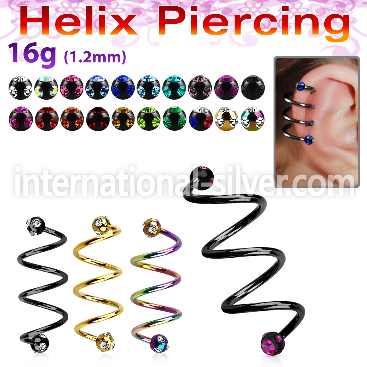 sphetmj spirals twisters anodized surgical steel 316l helix