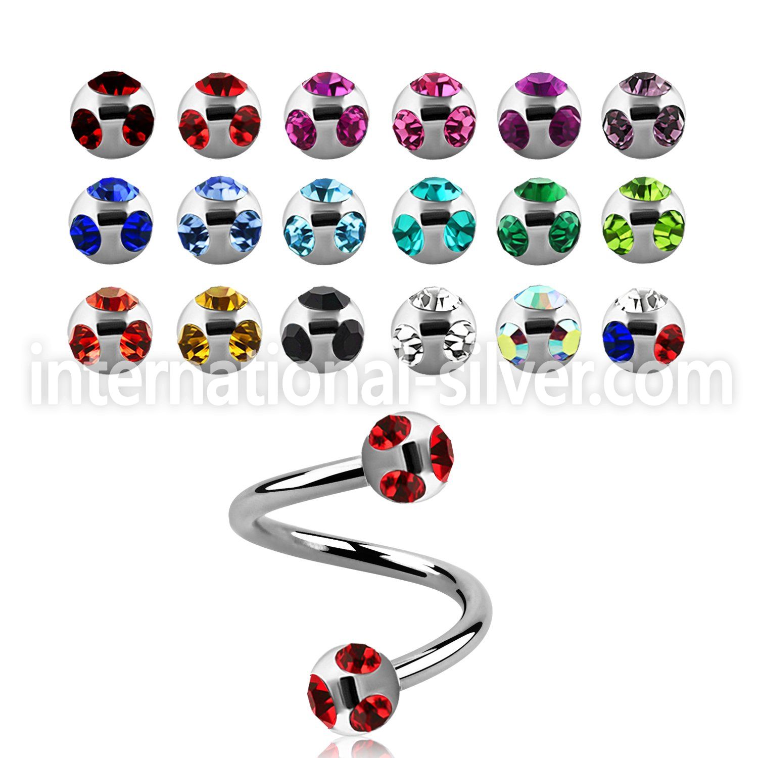 spmjb4 spirals twisters surgical steel 316l labrets chin