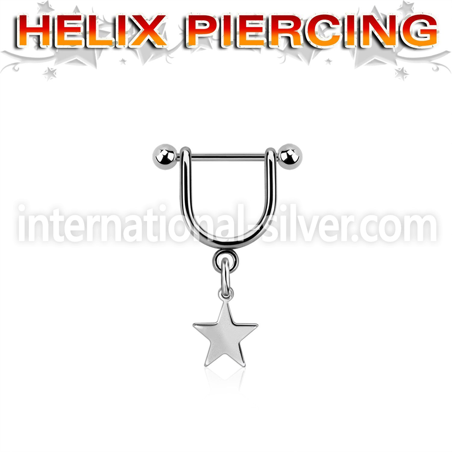 steel helix stirrup w a dangling plain steel star